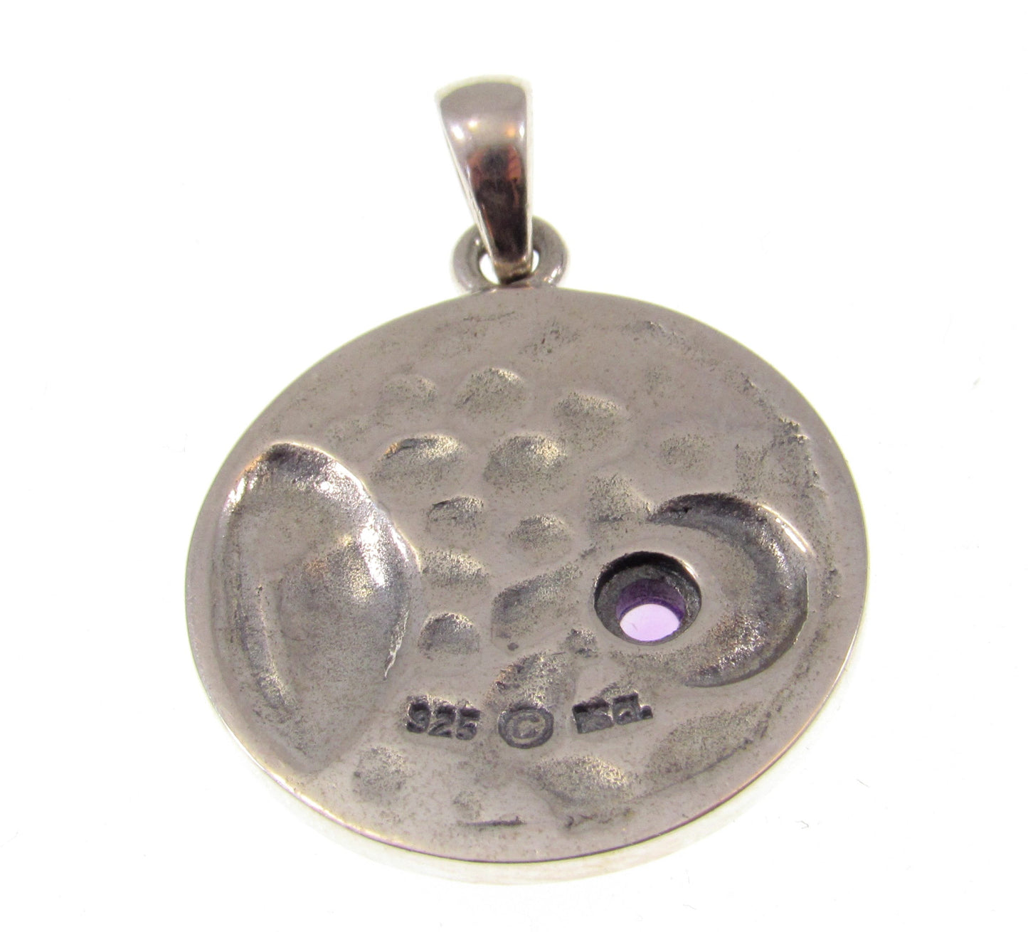 Solid 925 Sterling Silver Celestial Sun Moon Stars Pendant – Crescent Moon with Gemstone