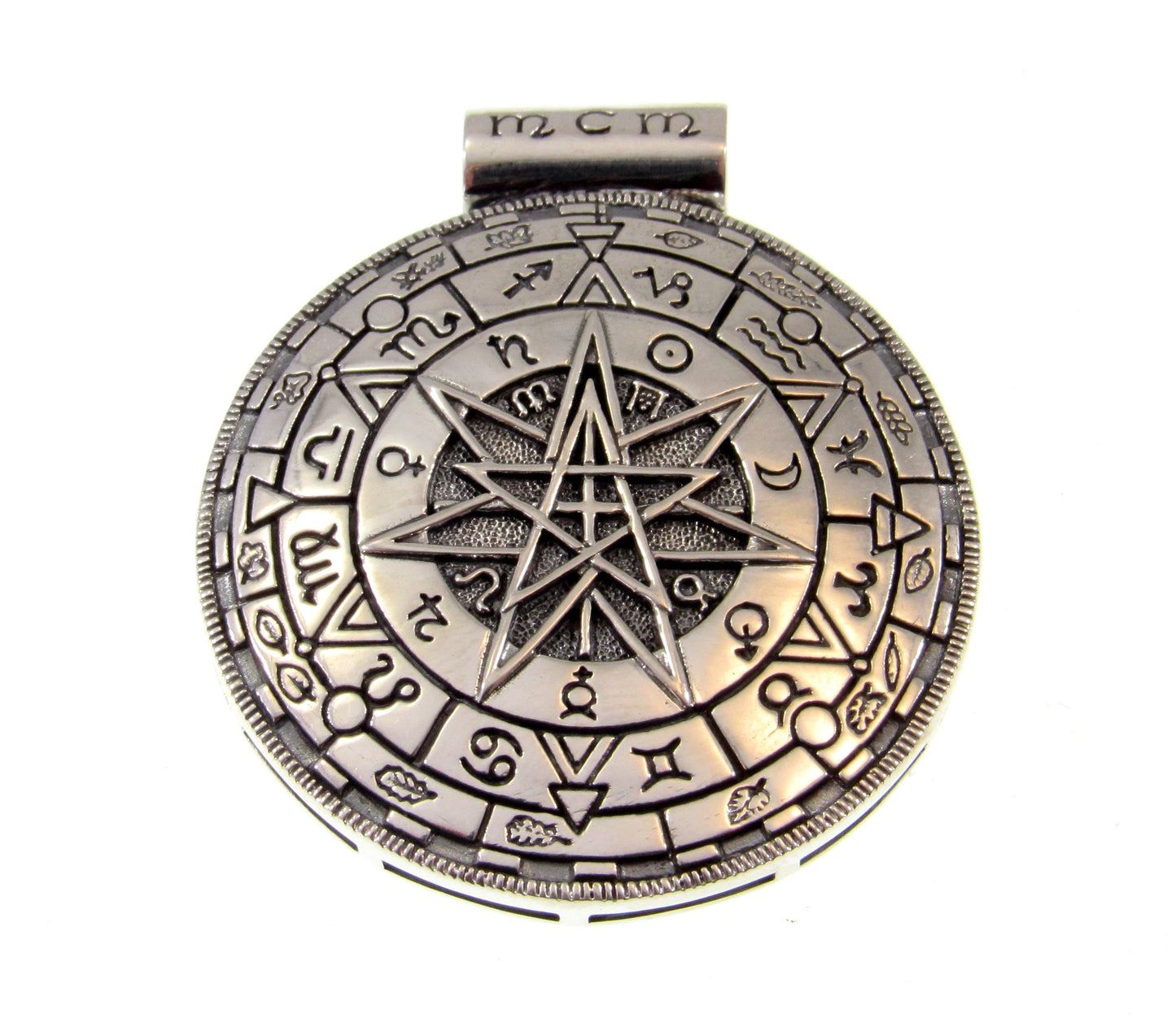 Solid 925 Sterling Silver The Magick Circle Slide Pendant, A Powerful Pagan Amulet, Witchcraft Protection Talisman