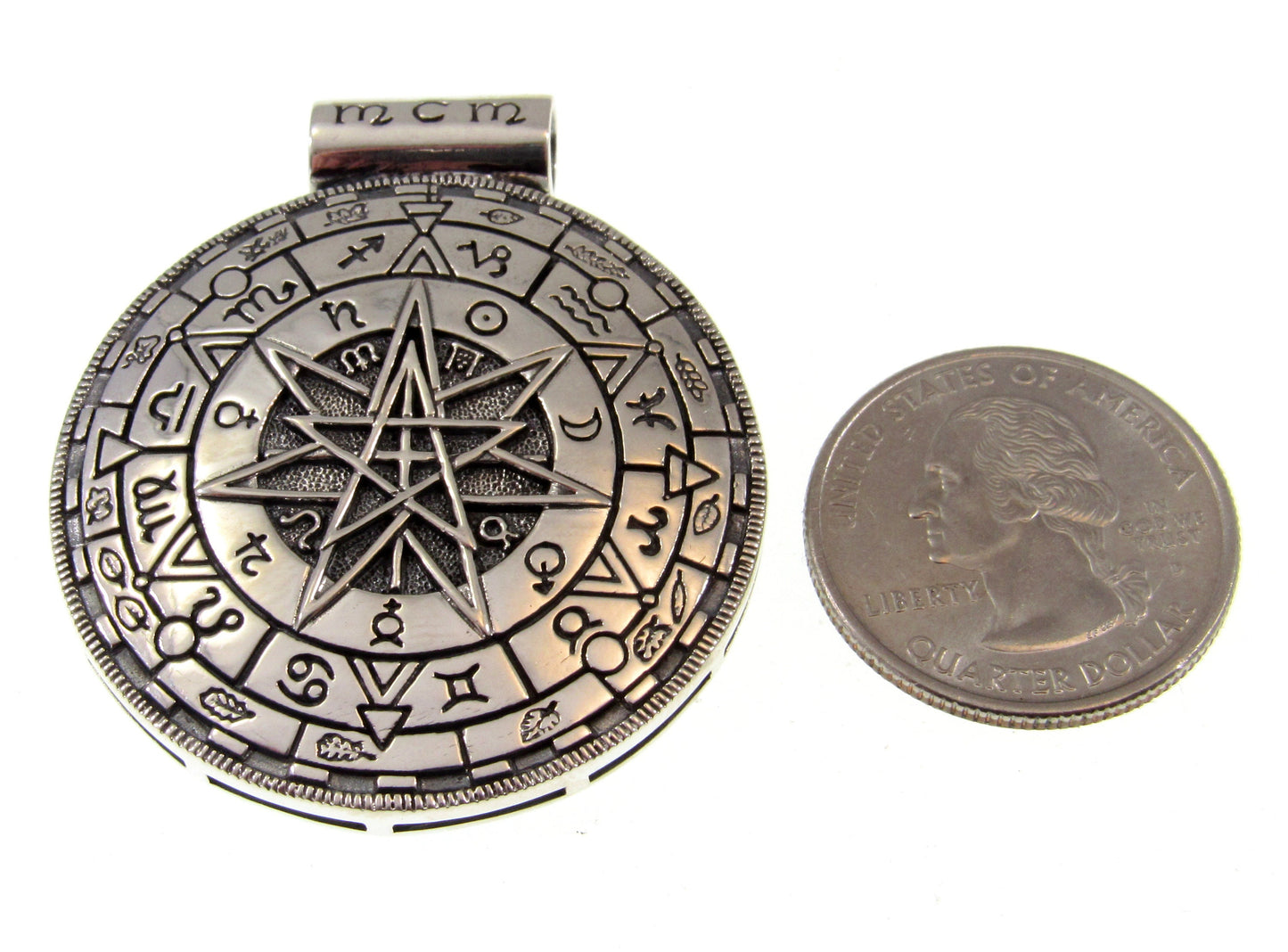 Solid 925 Sterling Silver The Magick Circle Slide Pendant, A Powerful Pagan Amulet, Witchcraft Protection Talisman