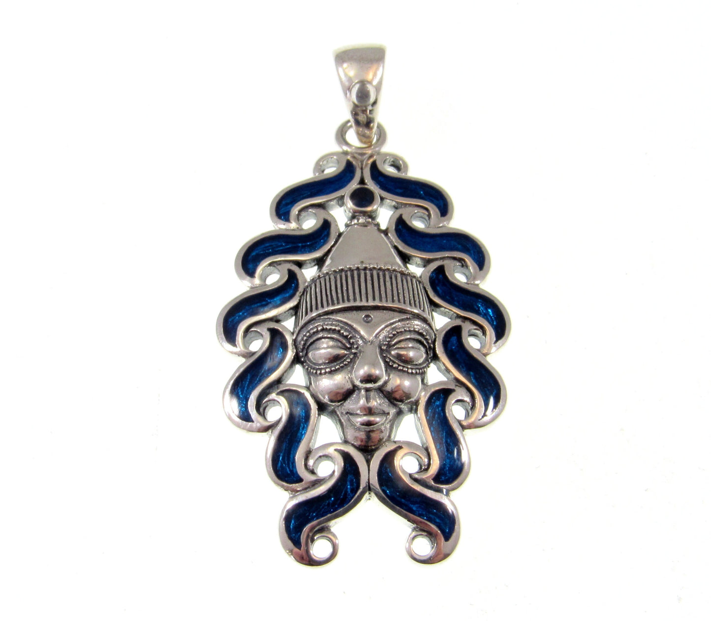 Solid 925 Sterling Silver Modron Pendant – Celtic Goddess Necklace – Paua Shell Accents – Mythic Motherhood Goddess Talisman - Welsh Jewelry