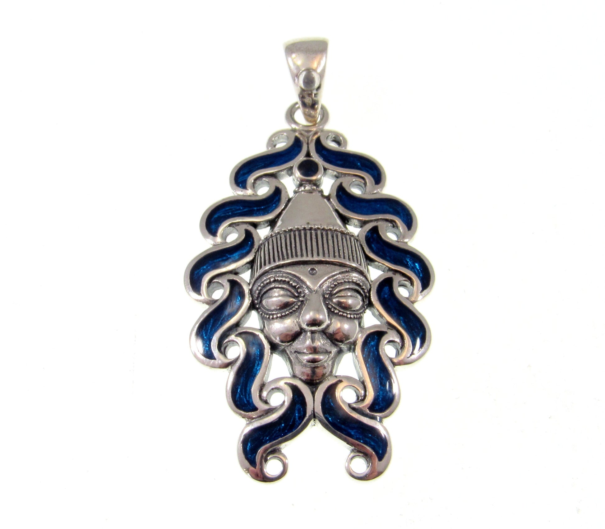 Solid 925 Sterling Silver Modron Pendant – Celtic Goddess Necklace – Paua Shell Accents – Mythic Motherhood Goddess Talisman - Welsh Jewelry