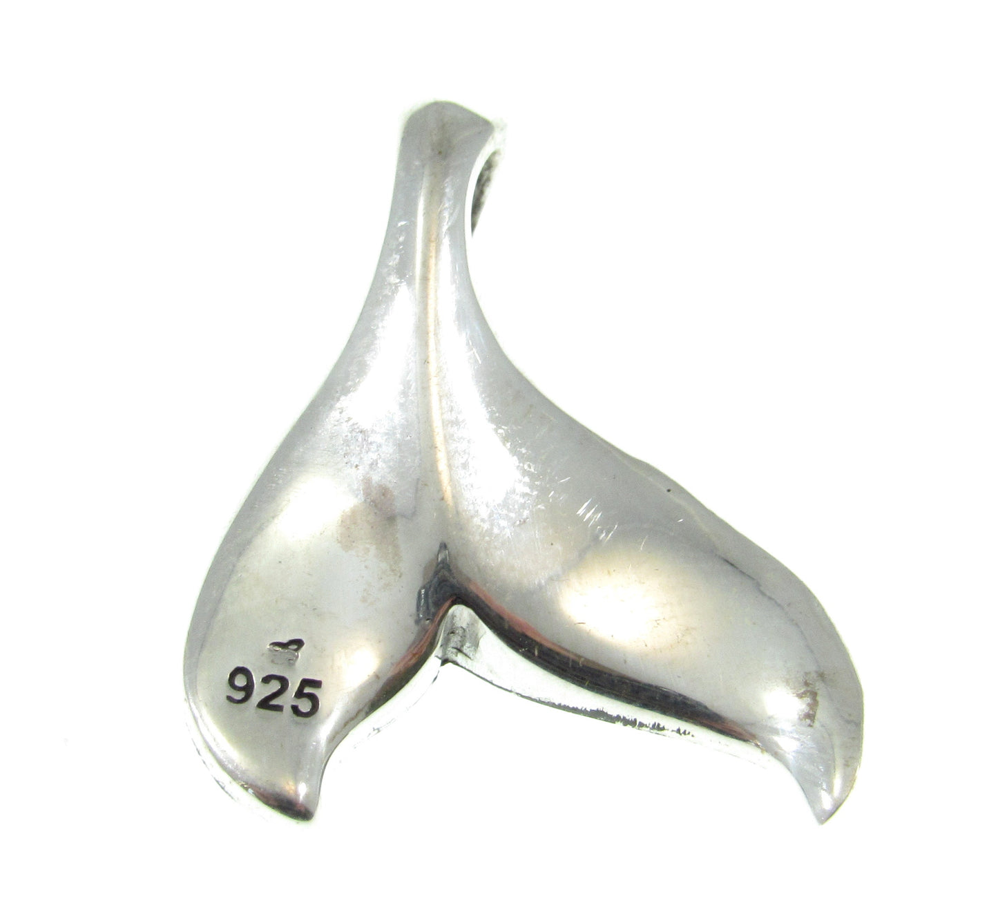 Solid 925 Sterling Silver Whale Tail Slide Pendant With Inlaid Paua (Abalone) Shell or Mother of Pearl