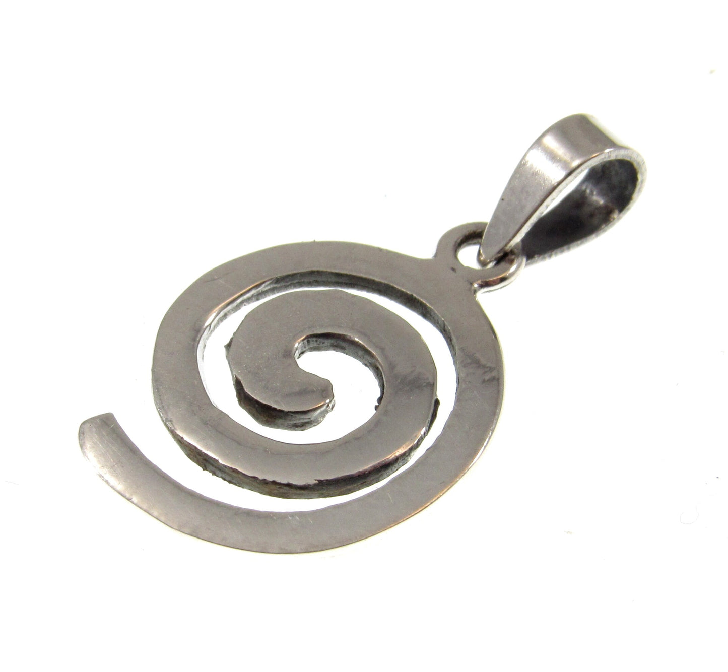 Solid 925 Sterling Silver Small Celtic Swirl Charm, Boho Spiral Necklace Pendant, Sleek & Minimalist Jewelry for Women, Handcrafted Gift