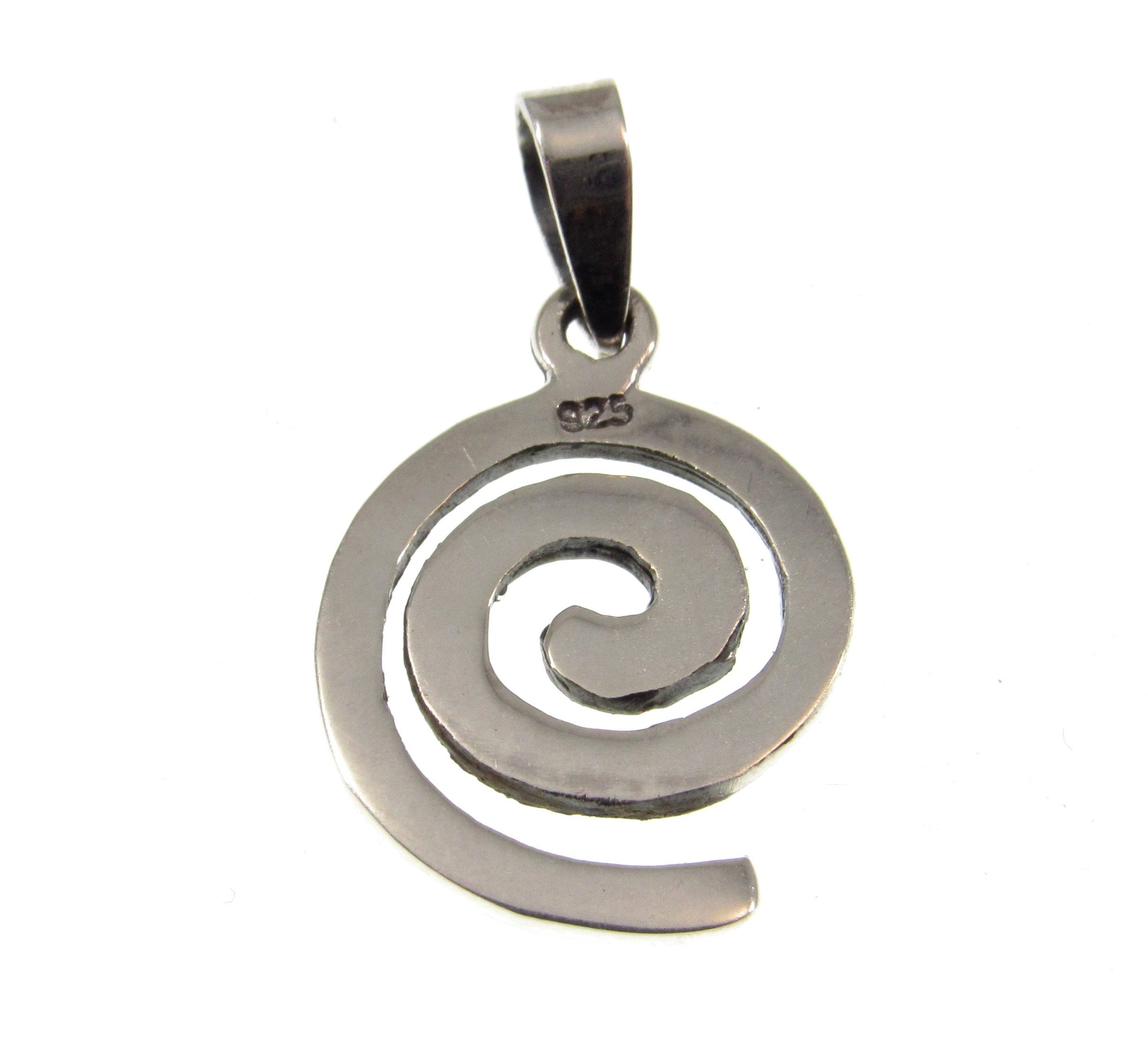 Solid 925 Sterling Silver Small Celtic Swirl Charm, Boho Spiral Necklace Pendant, Sleek & Minimalist Jewelry for Women, Handcrafted Gift