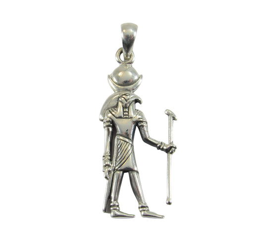 Solid 925 Sterling Silver Khonsu Pendant, Ancient Egyptian Deity, God of the Moon