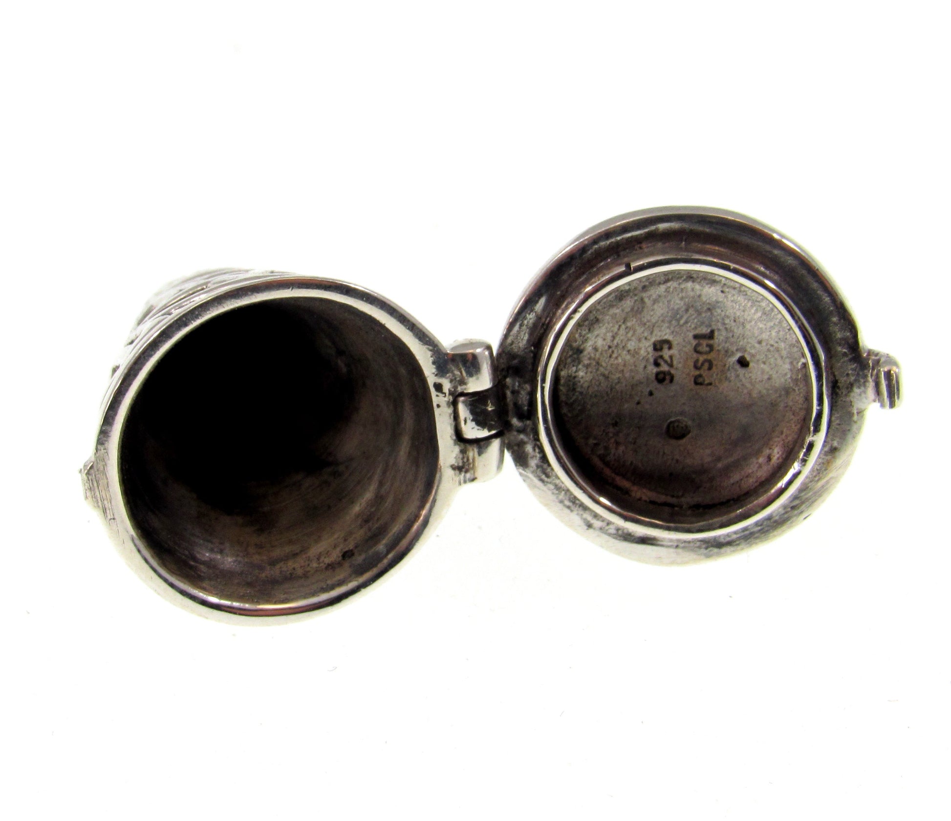 Pentacle Pendulum Handcrafted in Solid 925 Sterling Silver with Hinged Lid, Pentagram Pendant for Spells & Potions