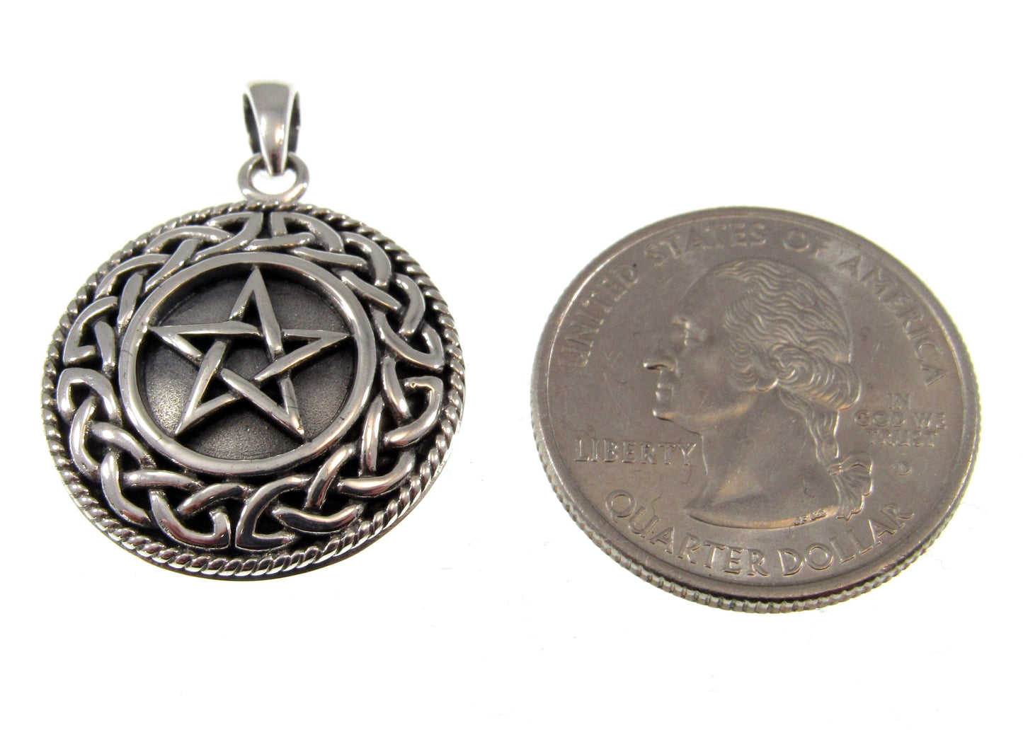 Solid 925 Sterling Silver Aromatherapy Pomander Pentacle Pentagram Pendant for Essential Oils or Fragrance
