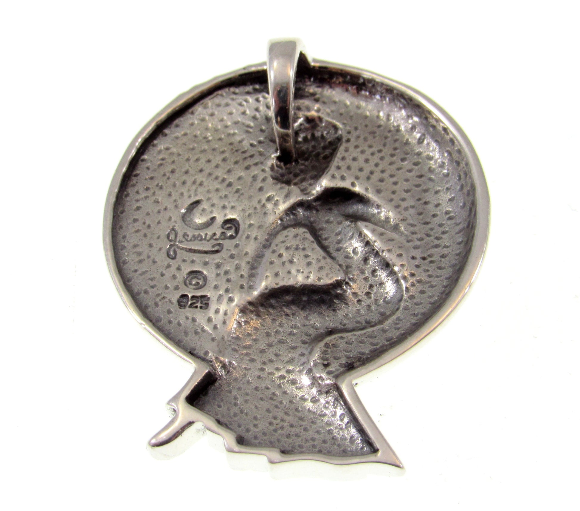 Solid 925 Sterling Silver Moon Queen Fairy Slide Pendant, Guardian / Protection Amulet