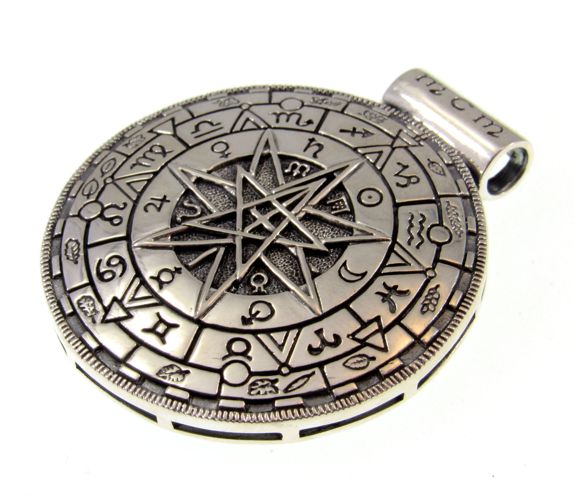 Solid 925 Sterling Silver The Magick Circle Slide Pendant, A Powerful Pagan Amulet, Witchcraft Protection Talisman
