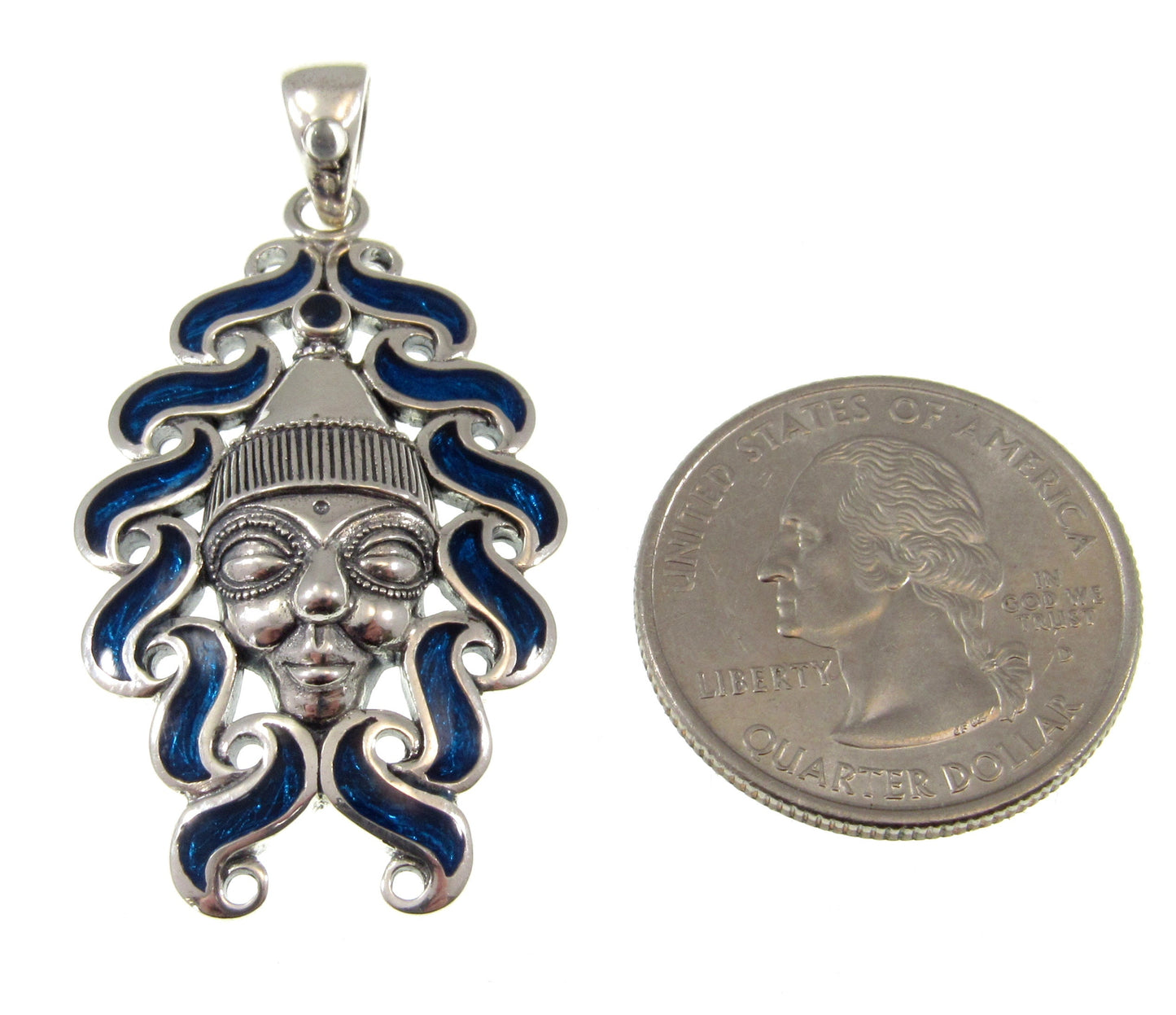 Solid 925 Sterling Silver Modron Pendant – Celtic Goddess Necklace – Paua Shell Accents – Mythic Motherhood Goddess Talisman - Welsh Jewelry