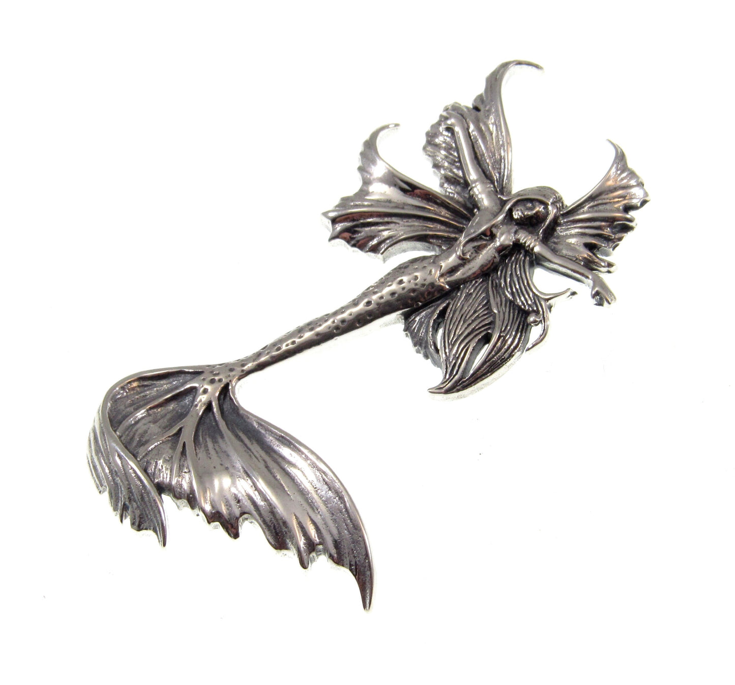 Solid 925 Sterling Silver Sea Sprite Fairy Slide Pendant Designed by Renown Fantasy Artist Amy Brown