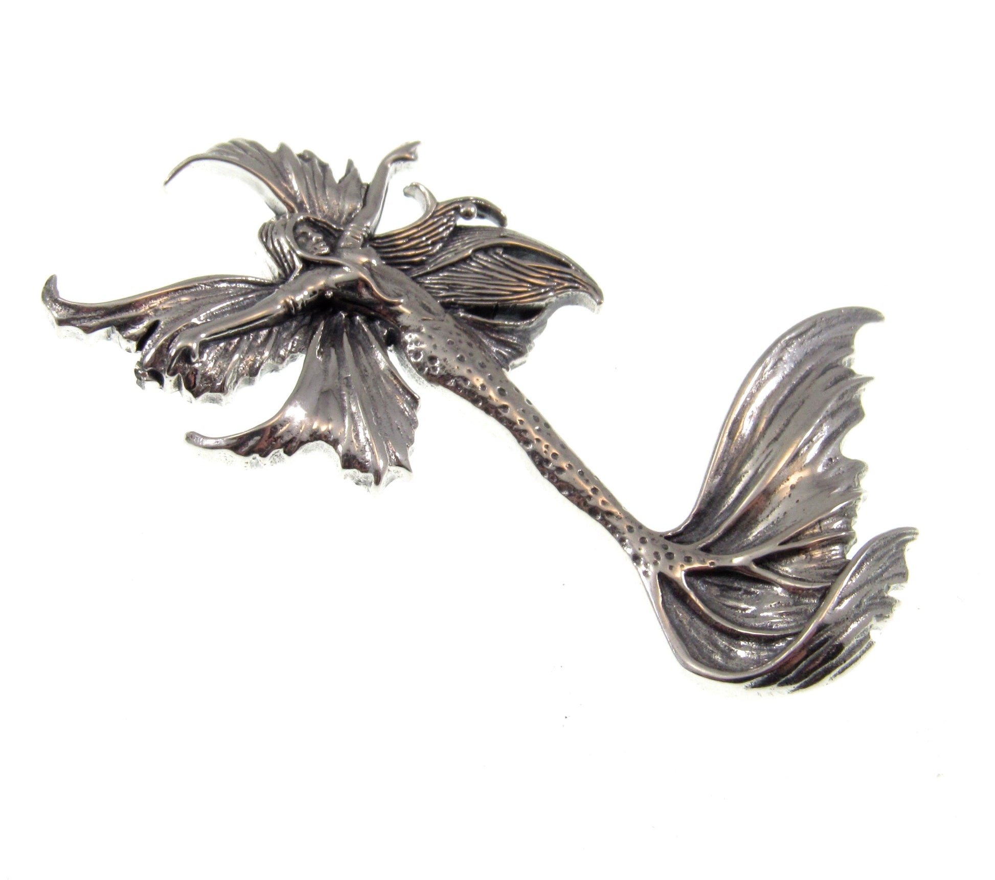 Solid 925 Sterling Silver Sea Sprite Fairy Slide Pendant Designed by Renown Fantasy Artist Amy Brown