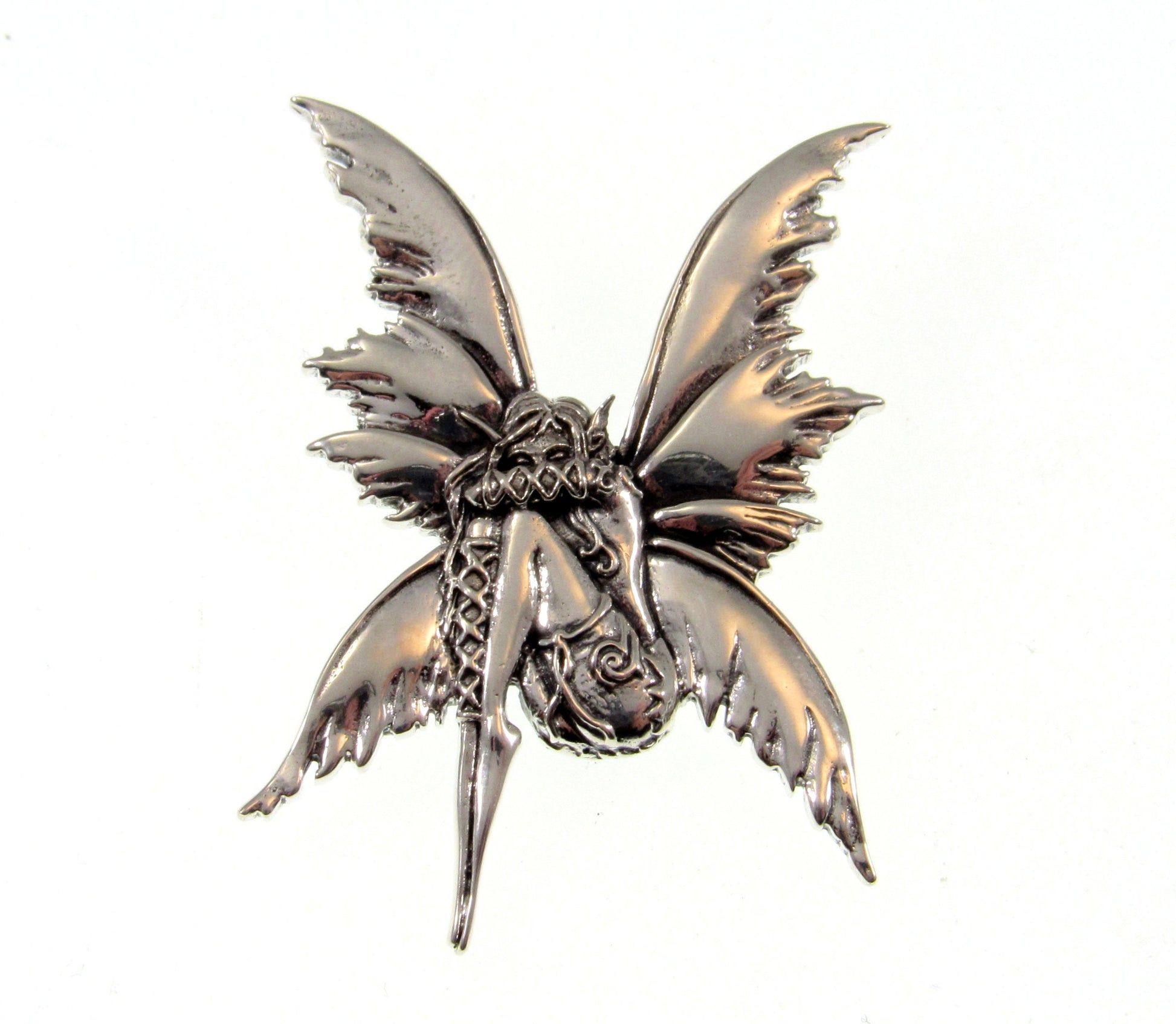 Solid 925 Sterling Silver Bashful Fairy Pendant Designed by Renown Fantasy Artist Amy Brown