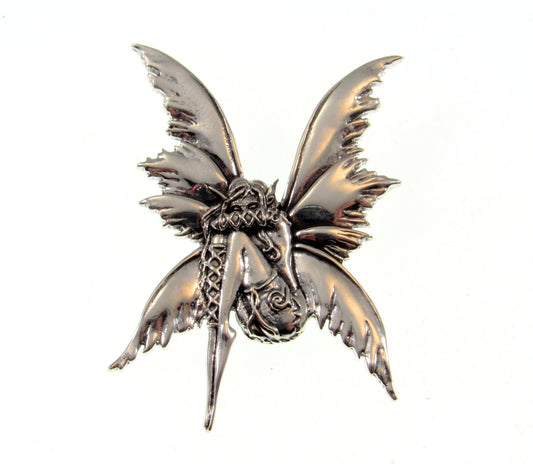 Solid 925 Sterling Silver Bashful Fairy Pendant Designed by Renown Fantasy Artist Amy Brown