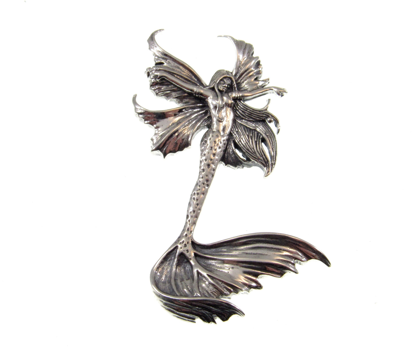 Solid 925 Sterling Silver Sea Sprite Fairy Slide Pendant Designed by Renown Fantasy Artist Amy Brown