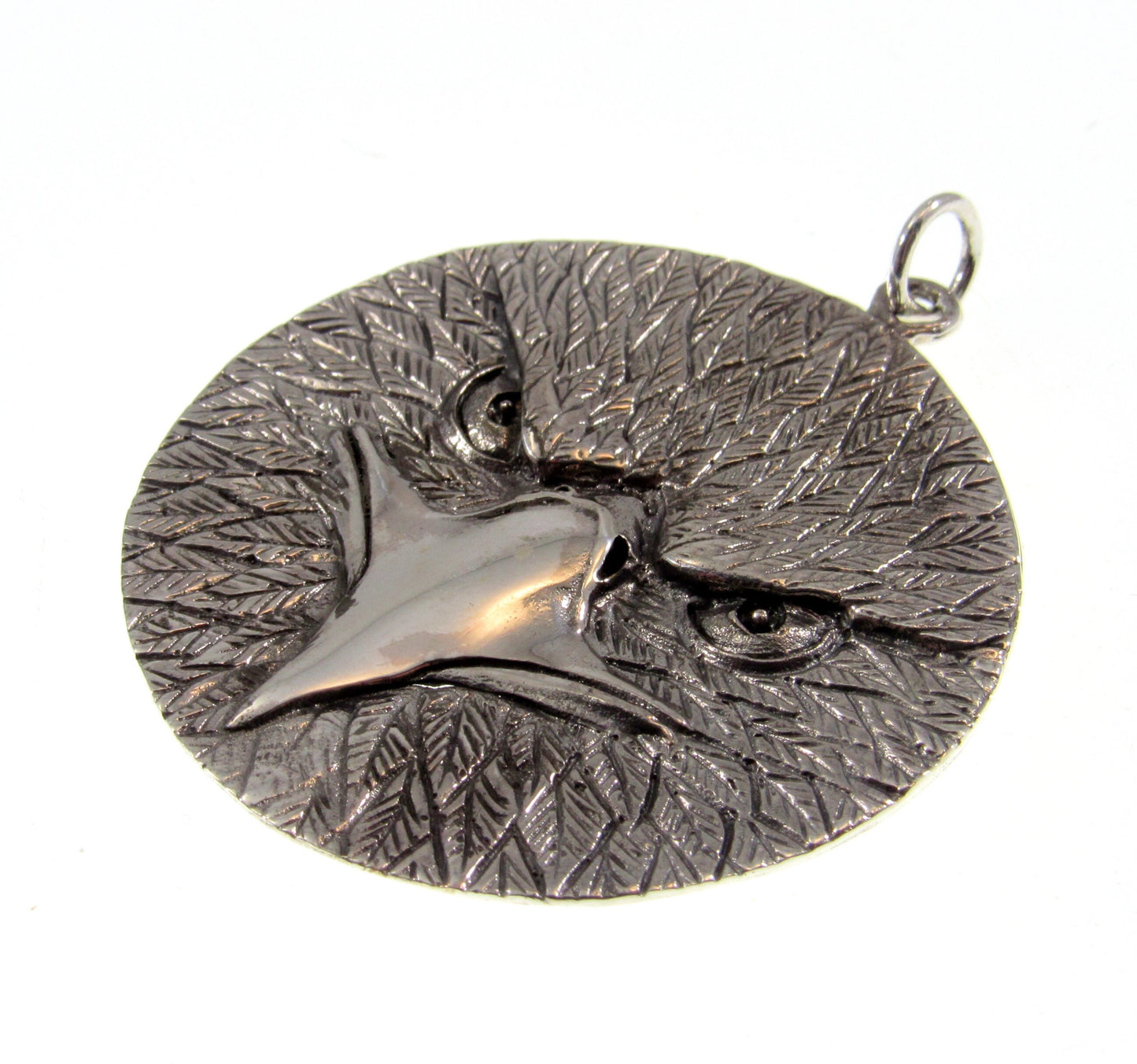 Solid 925 Sterling Silver Eagle Amulet – Large Patriotic Necklace Pendant, American Bald Eagle Jewelry, Handcrafted Men’s Statement Piece