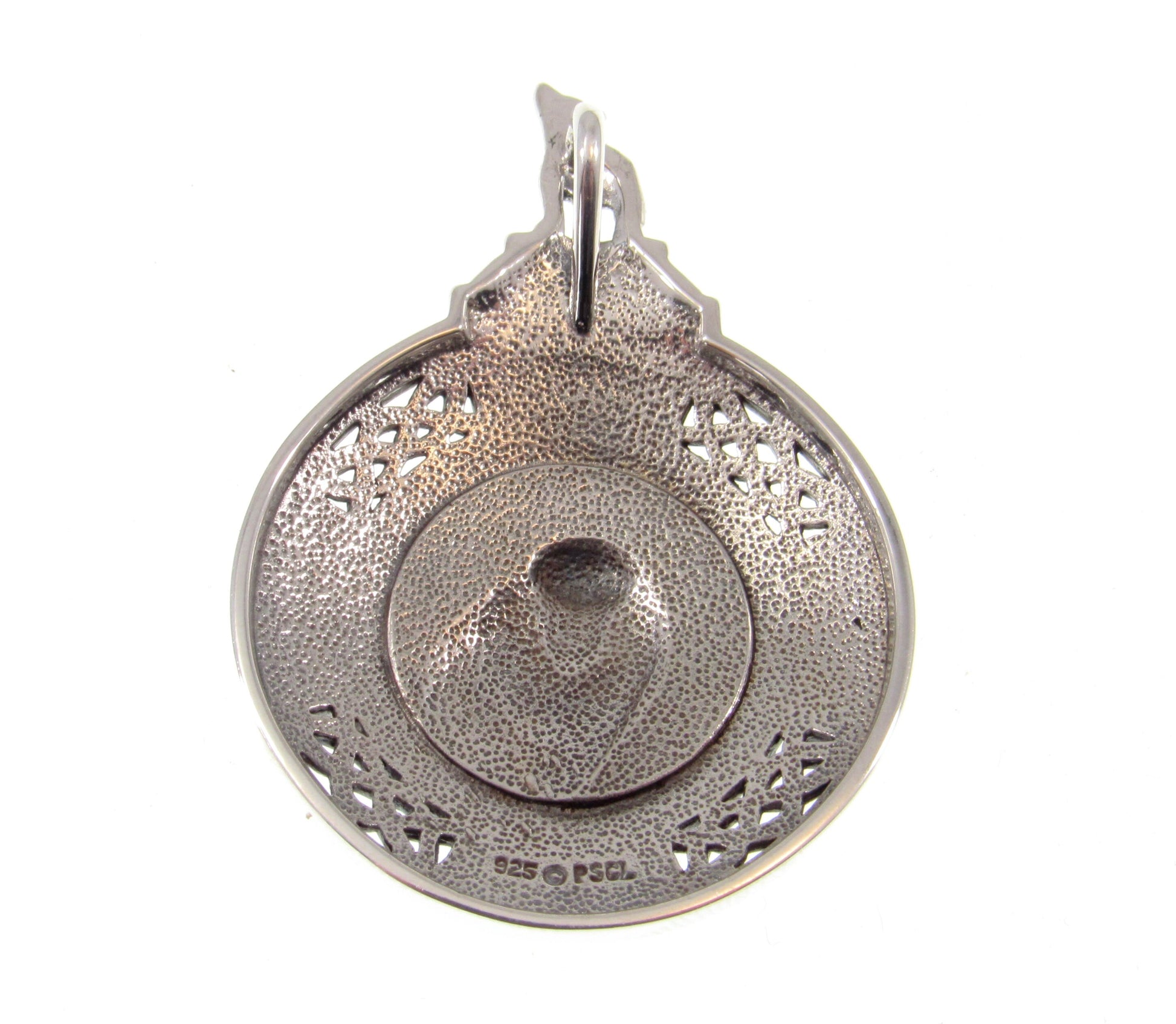 Large Solid 925 Sterling Silver Celtic Knotwork Howling Wolf Medallion Slide Pendant