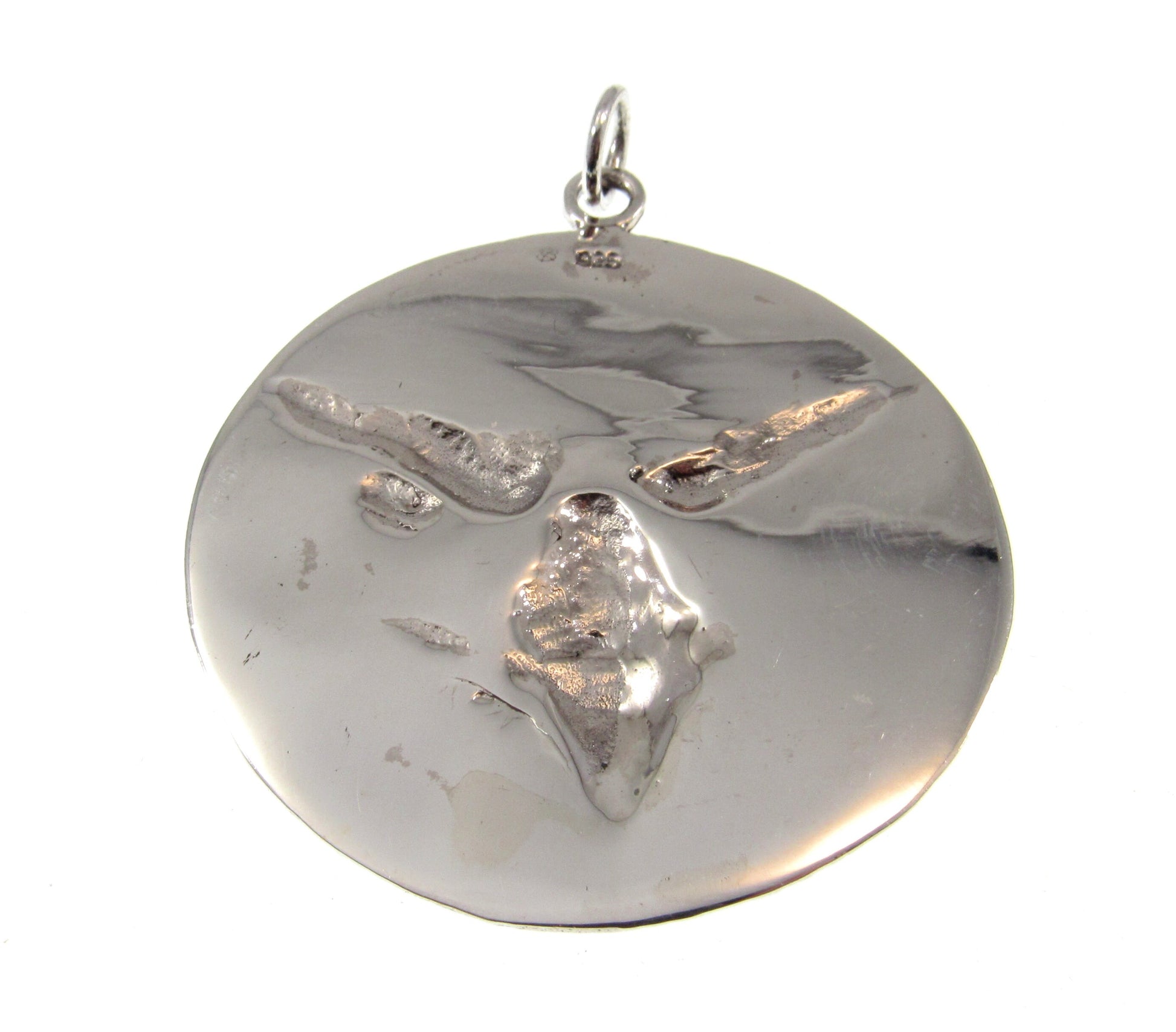 Solid 925 Sterling Silver Eagle Amulet – Large Patriotic Necklace Pendant, American Bald Eagle Jewelry, Handcrafted Men’s Statement Piece