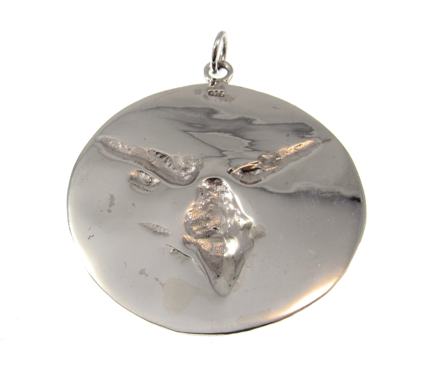 Solid 925 Sterling Silver Eagle Amulet – Large Patriotic Necklace Pendant, American Bald Eagle Jewelry, Handcrafted Men’s Statement Piece