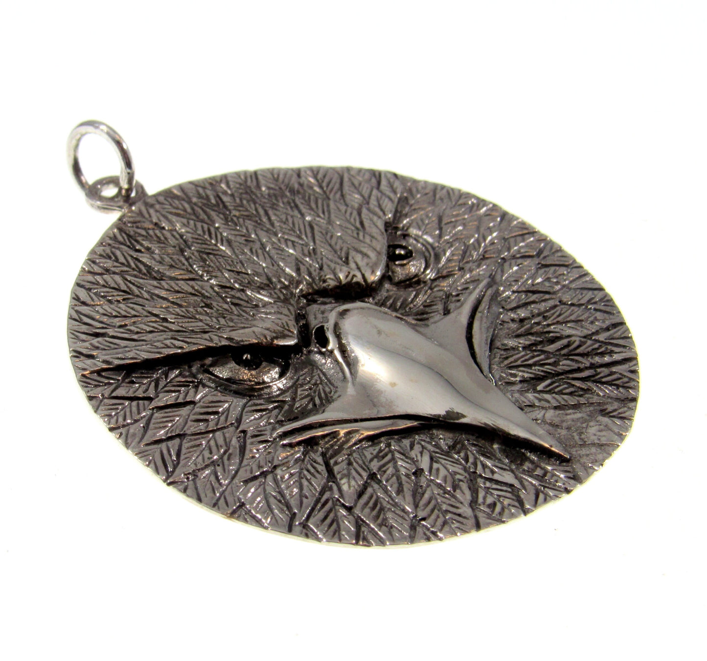 Solid 925 Sterling Silver Eagle Amulet – Large Patriotic Necklace Pendant, American Bald Eagle Jewelry, Handcrafted Men’s Statement Piece