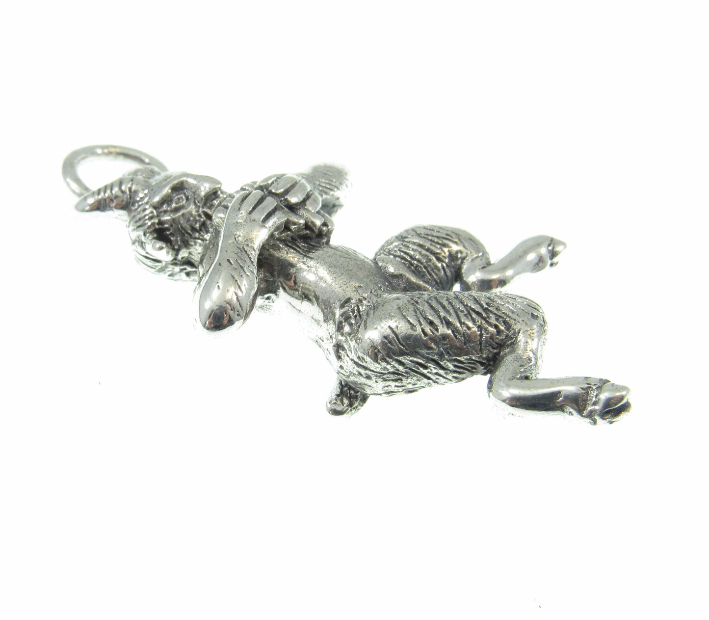 Solid 925 Sterling Silver Ancient Greek God Pan Pendant, Roman Faun, Neopagan Horned Goat Deity