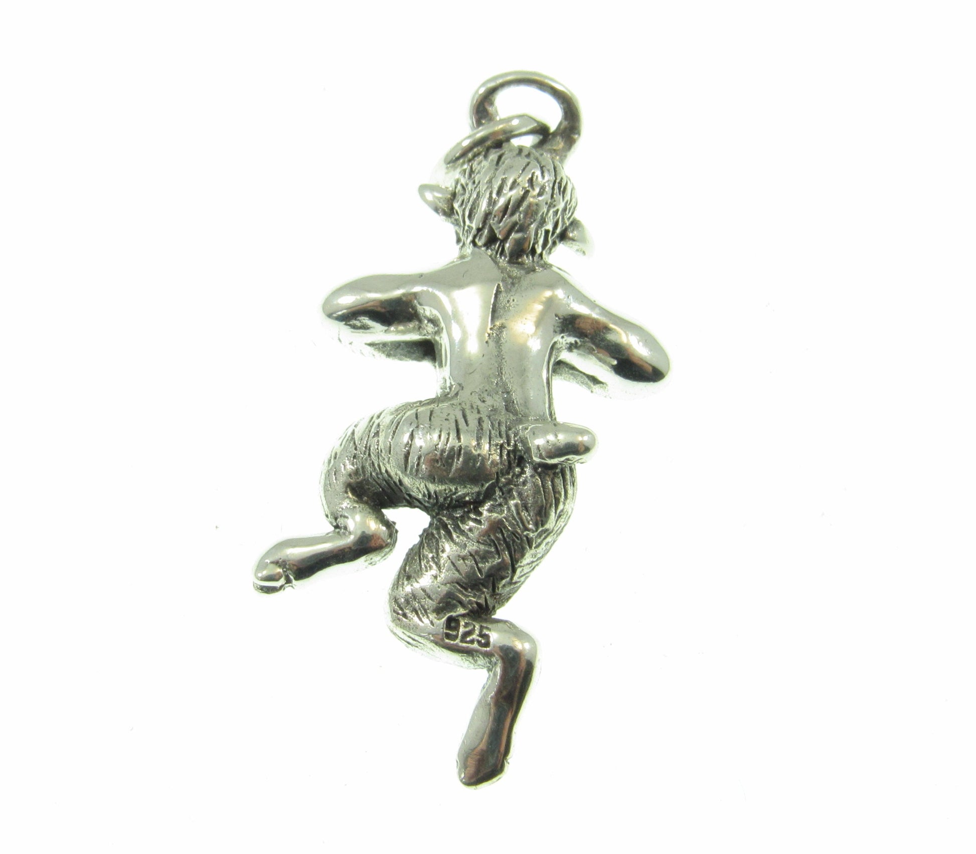 Solid 925 Sterling Silver Ancient Greek God Pan Pendant, Roman Faun, Neopagan Horned Goat Deity