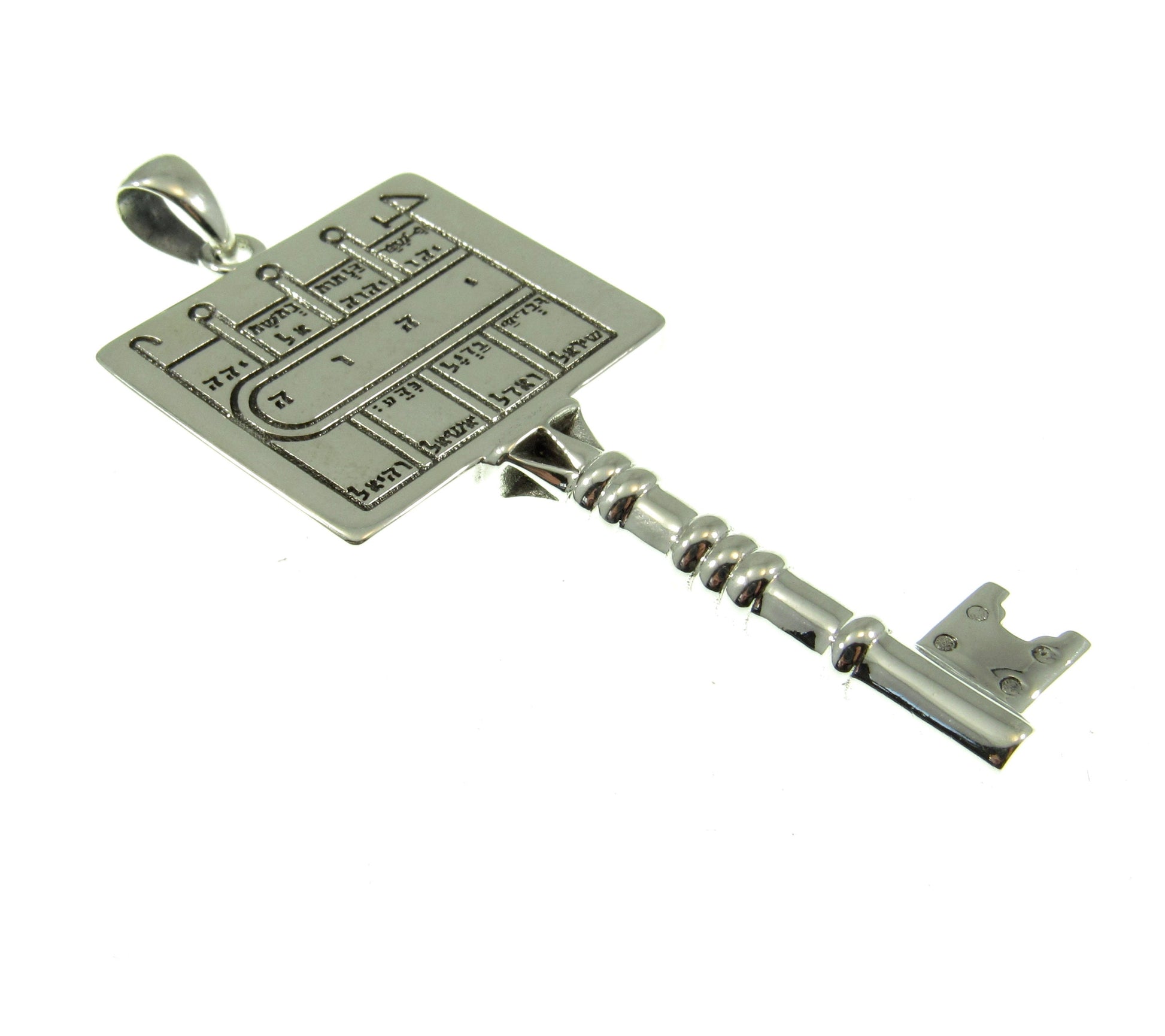 Solid 925 Sterling Silver King Solomon Seals Path Clearing Key Pendant – Handcrafted Kabbalah Amulet, Spiritual Protection Talisman Jewelry