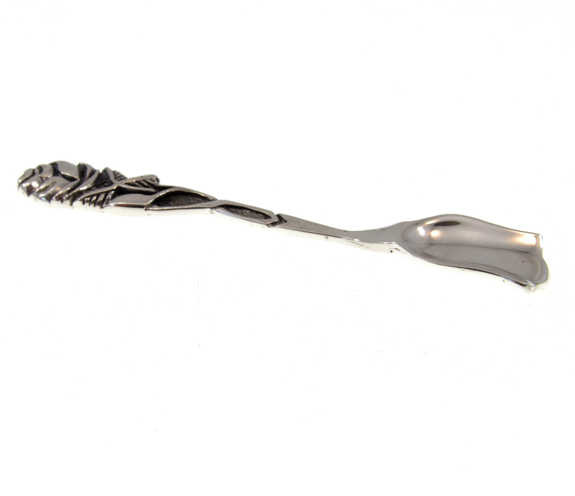 Solid 925 Sterling Silver Salt Spoon, Celtic Flatware, Viking Herb Scooper, Tiny Shovel for Salt, Handmade Spice & Small Condiemtn Scoop