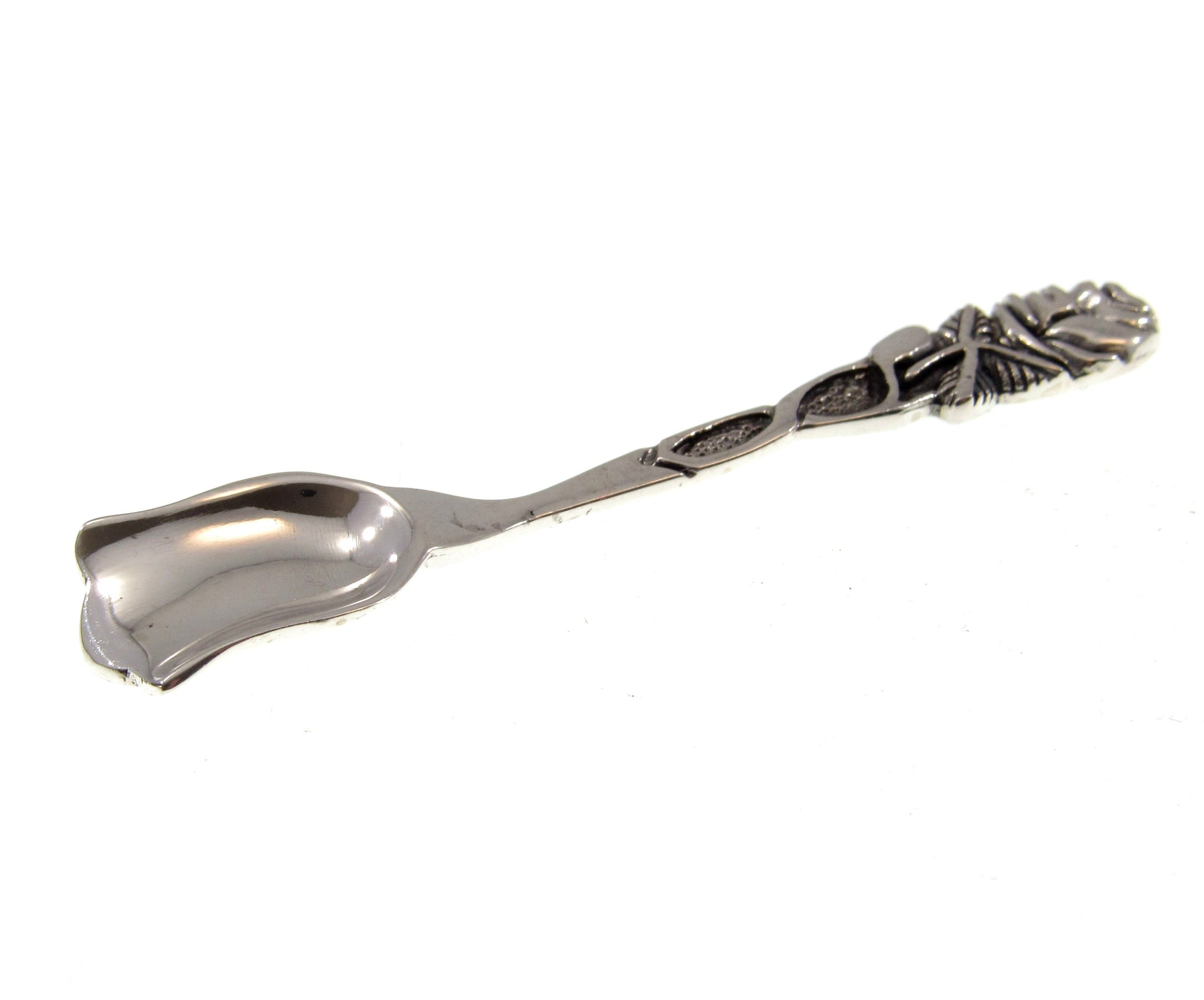 Solid 925 Sterling Silver Salt Spoon, Celtic Flatware, Viking Herb Scooper, Tiny Shovel for Salt, Handmade Spice & Small Condiemtn Scoop