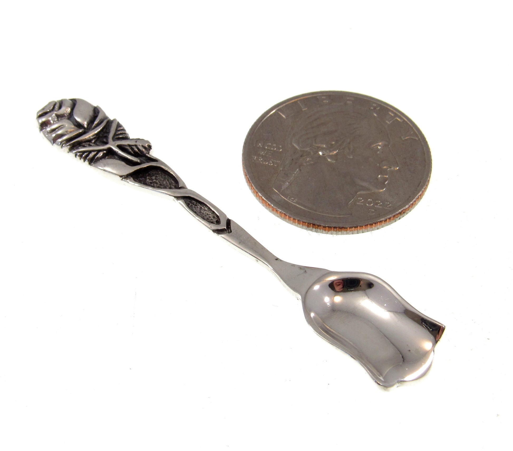 Solid 925 Sterling Silver Salt Spoon, Celtic Flatware, Viking Herb Scooper, Tiny Shovel for Salt, Handmade Spice & Small Condiemtn Scoop
