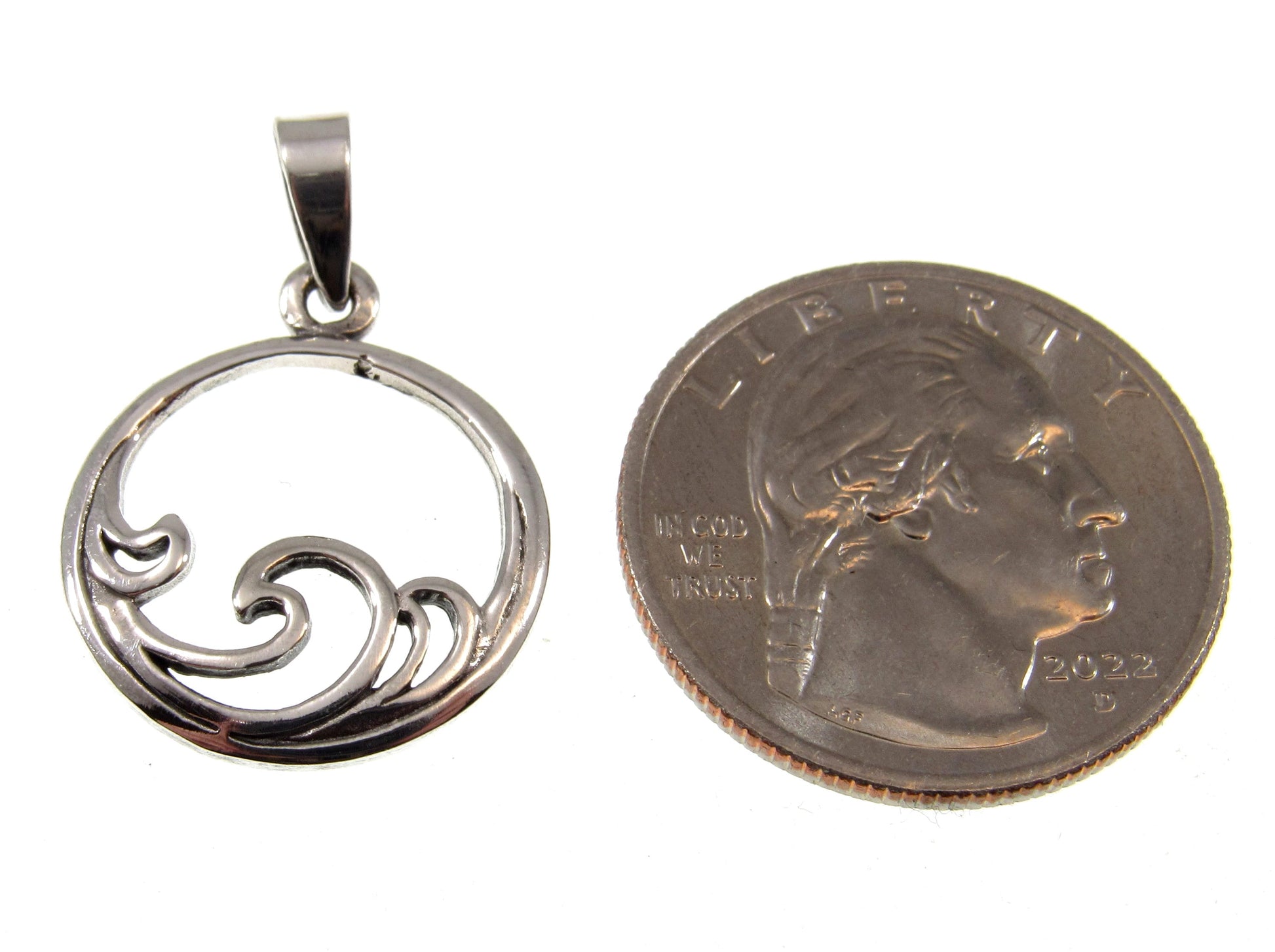 Solid 925 Sterling Silver Ocean Wave Pendant – Beach Necklace Charm, Sea Surfer Jewelry, Coastal Gift, Handcrafted Sea Lover Charm