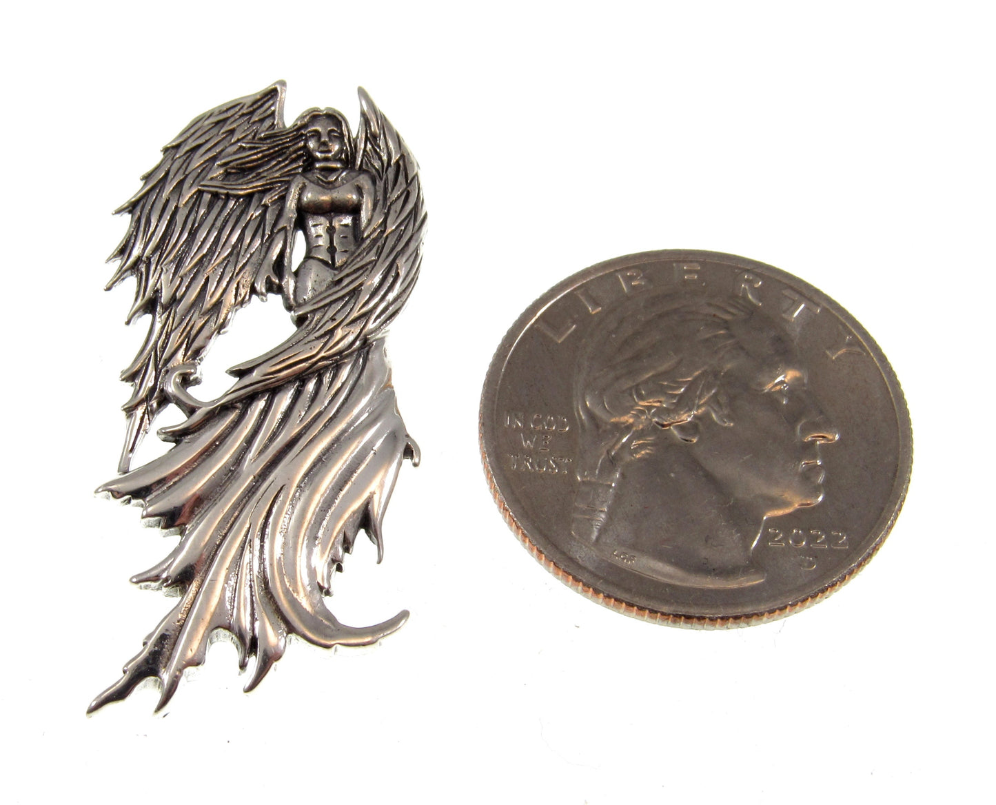 Solid 925 Sterling Silver Eclipse Fairy Slide Pendant Designed by Renown Fantasy Artist Amy Brown