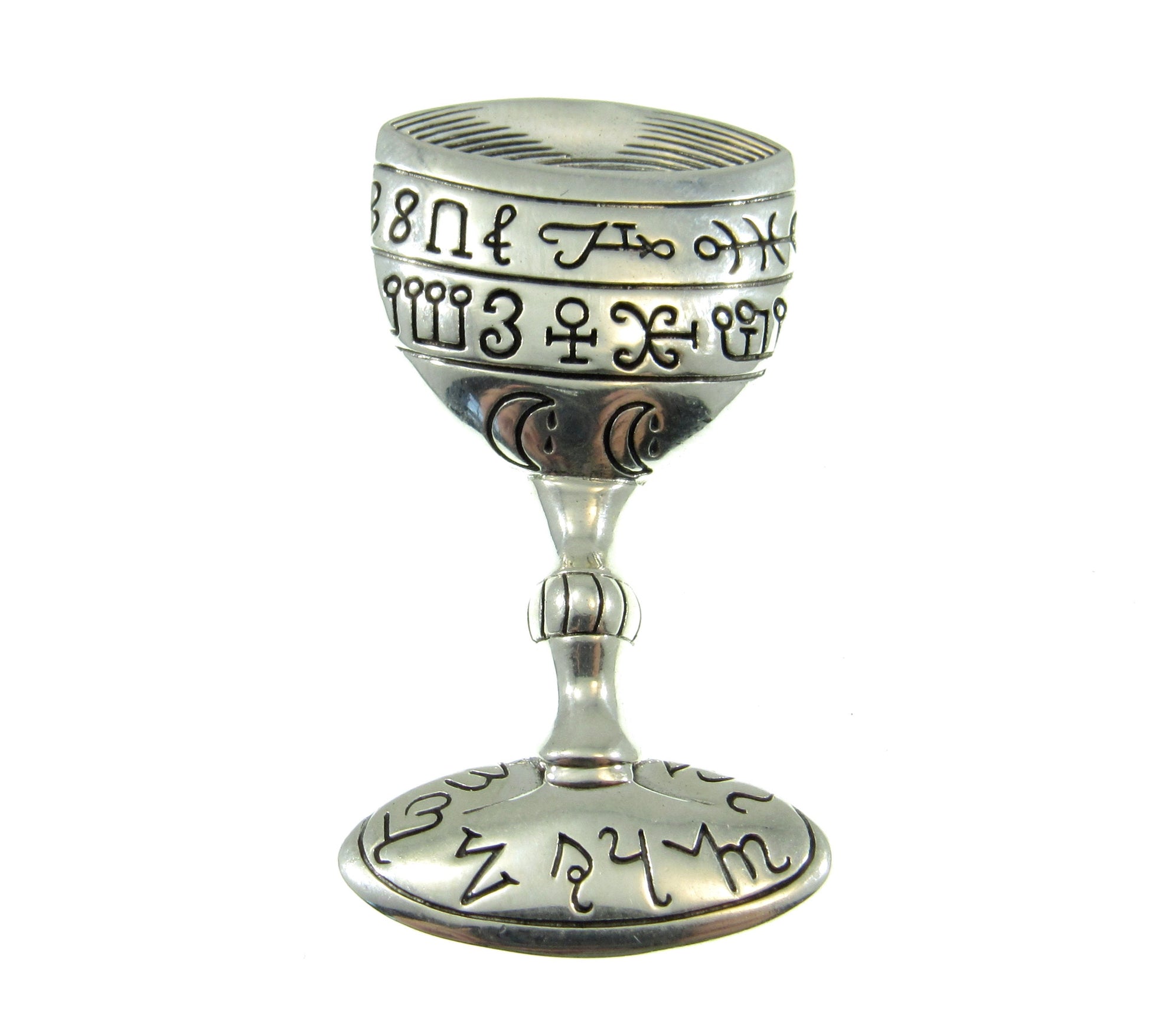 Solid 925 Sterling Silver Magic Chalice Pendant, Wiccan Ritual Spell Goblet, Pagan Alter Cup, Holy Grail Jewelry, Kiddush Cup Talisman
