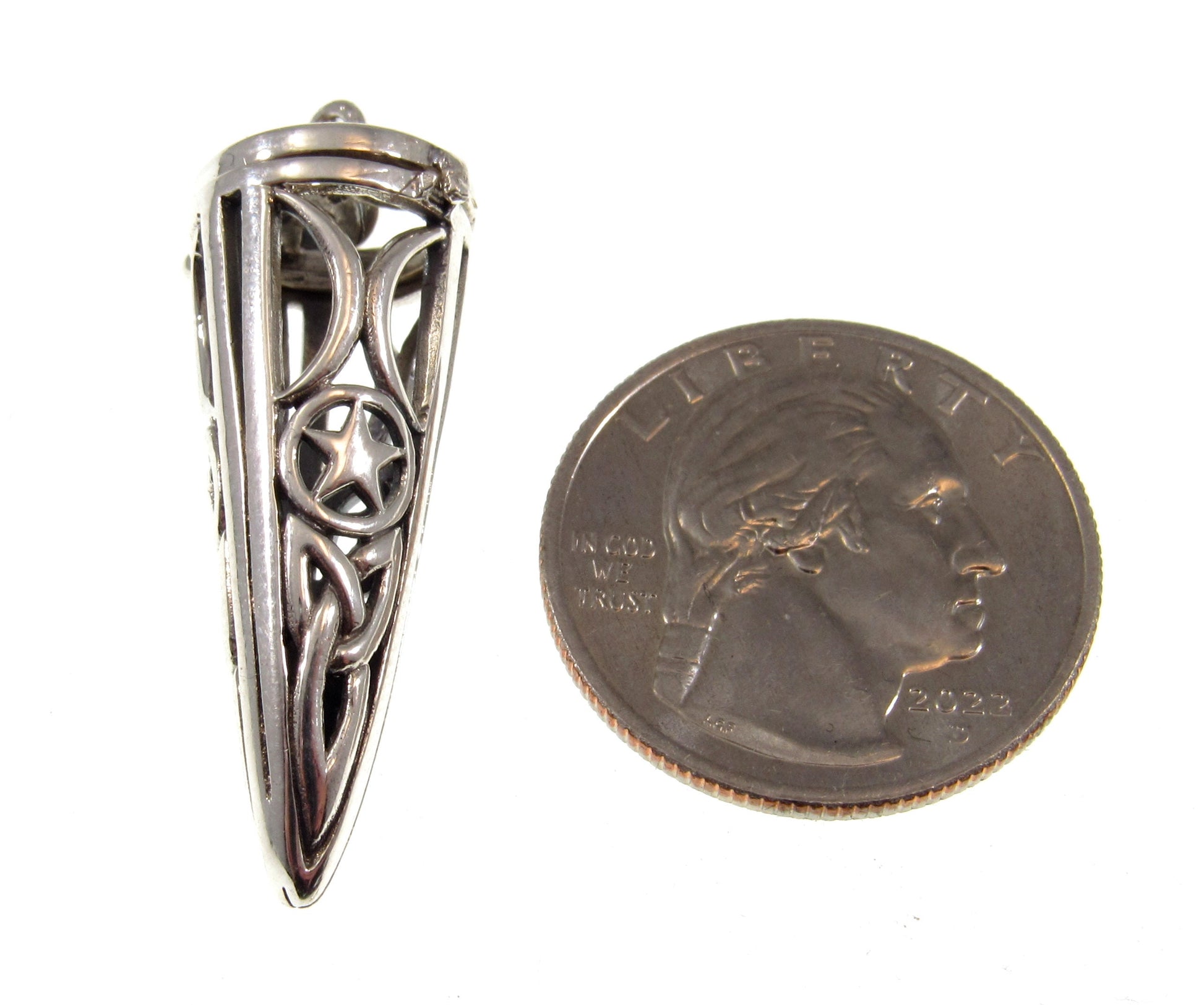 Celtic Triquetra Knot Pendulum Handcrafted in Solid 925 Sterling Silver with Hinged Lid Pendant for Spells & Potions