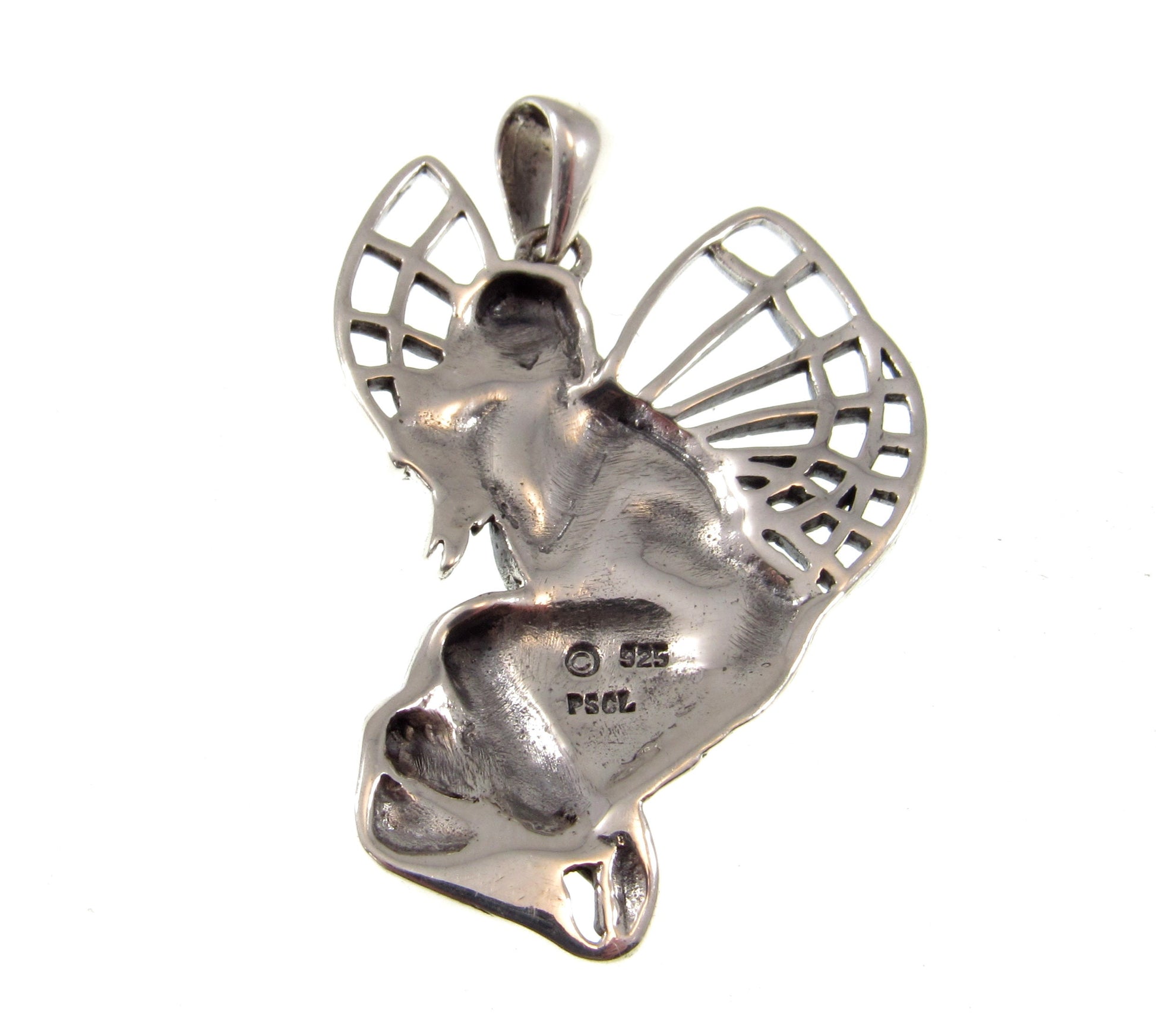 Solid 925 Sterling Silver Woodland Fairy Dreaming in the Forest Pagan Fantasy Pendant