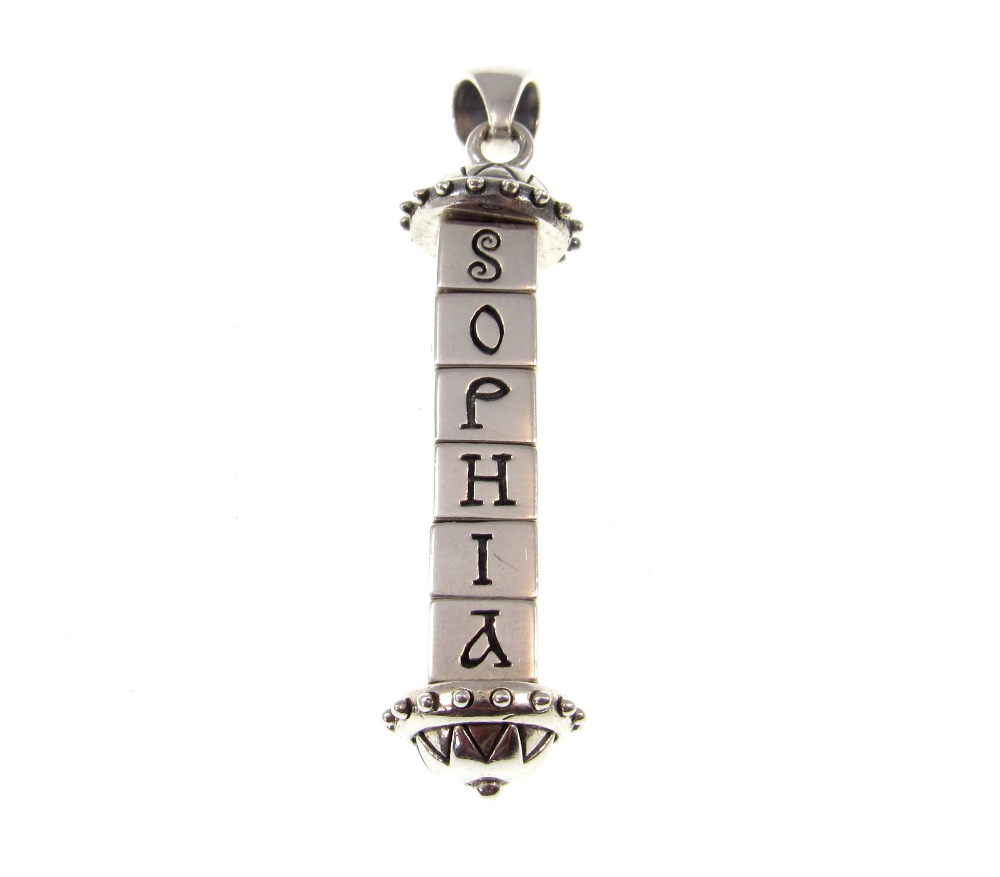 Solid 925 Sterling Silver Cryptex Secret Cylinder Pendant by Brigid Ashwood