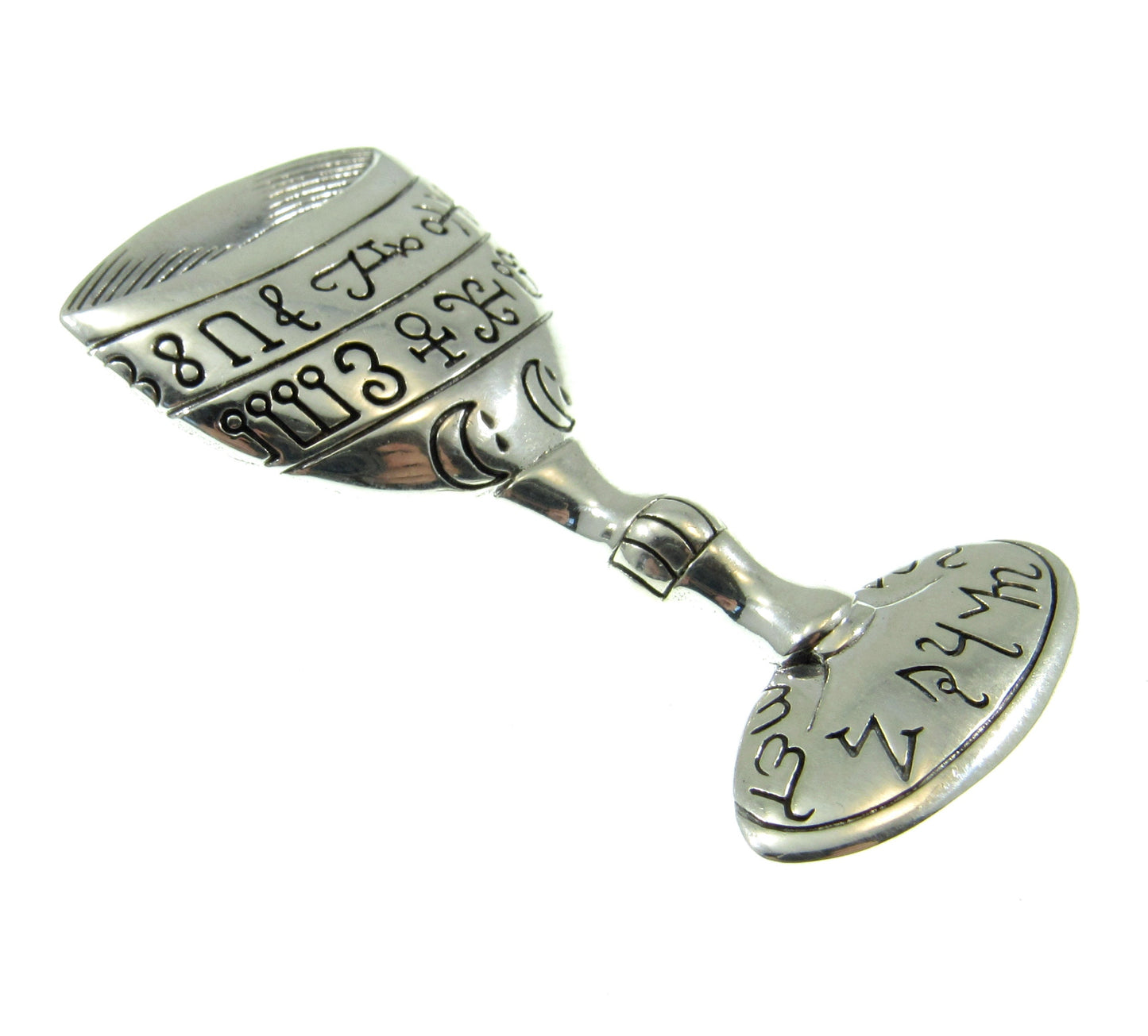 Solid 925 Sterling Silver Magic Chalice Pendant, Wiccan Ritual Spell Goblet, Pagan Alter Cup, Holy Grail Jewelry, Kiddush Cup Talisman