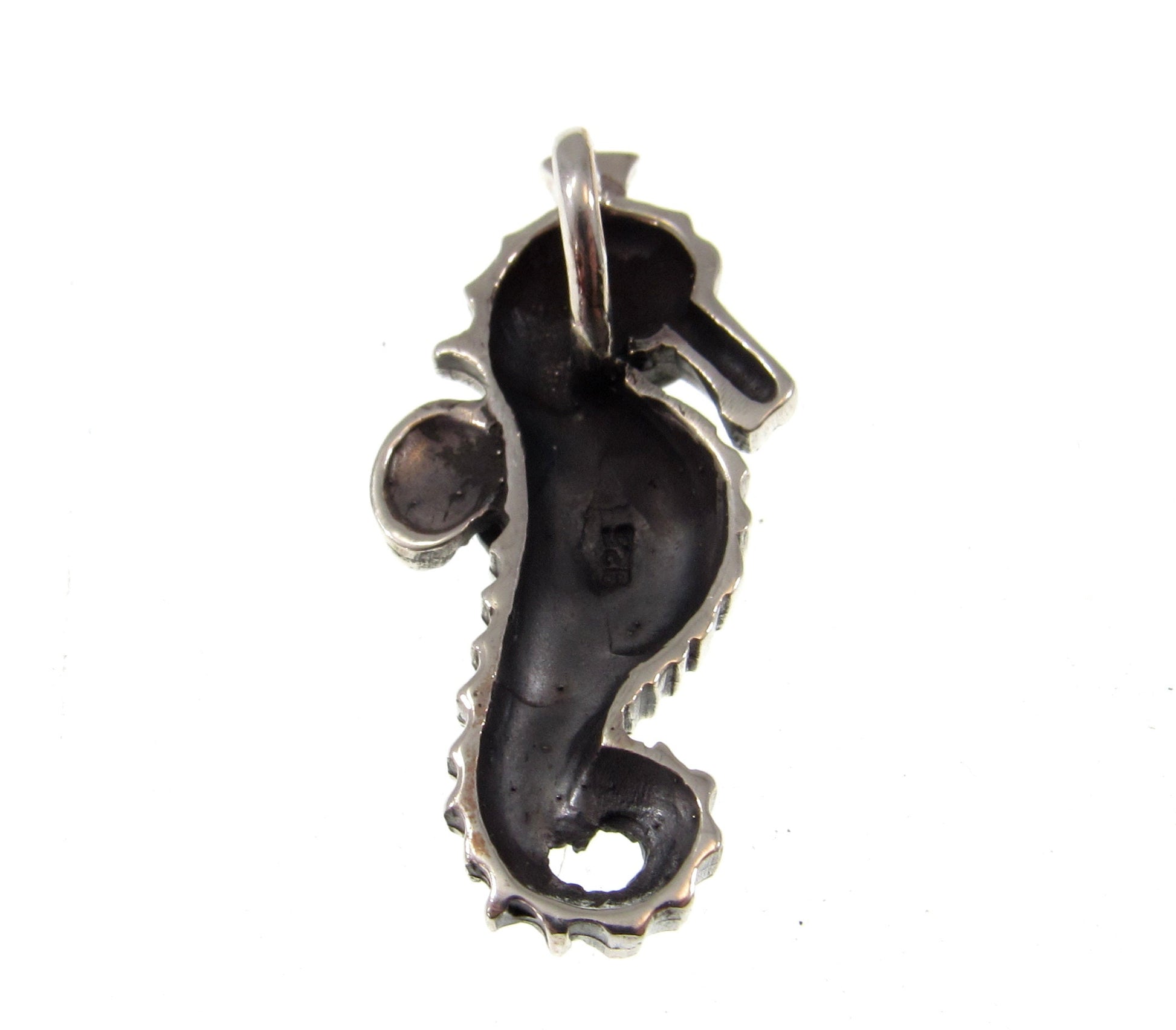 Solid 925 Sterling Silver Seahorse Slide Pendant – Nautical Ocean Jewelry, Marine Life Pendant, Beach Lover Gift, Coastal Sea Creature Charm