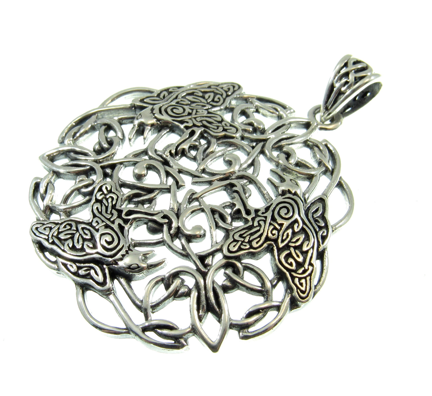 Solid 925 Sterling Silver Celtic Raven Pendant by Celebrated Fairytale Author and Artist Brigid Ashwood