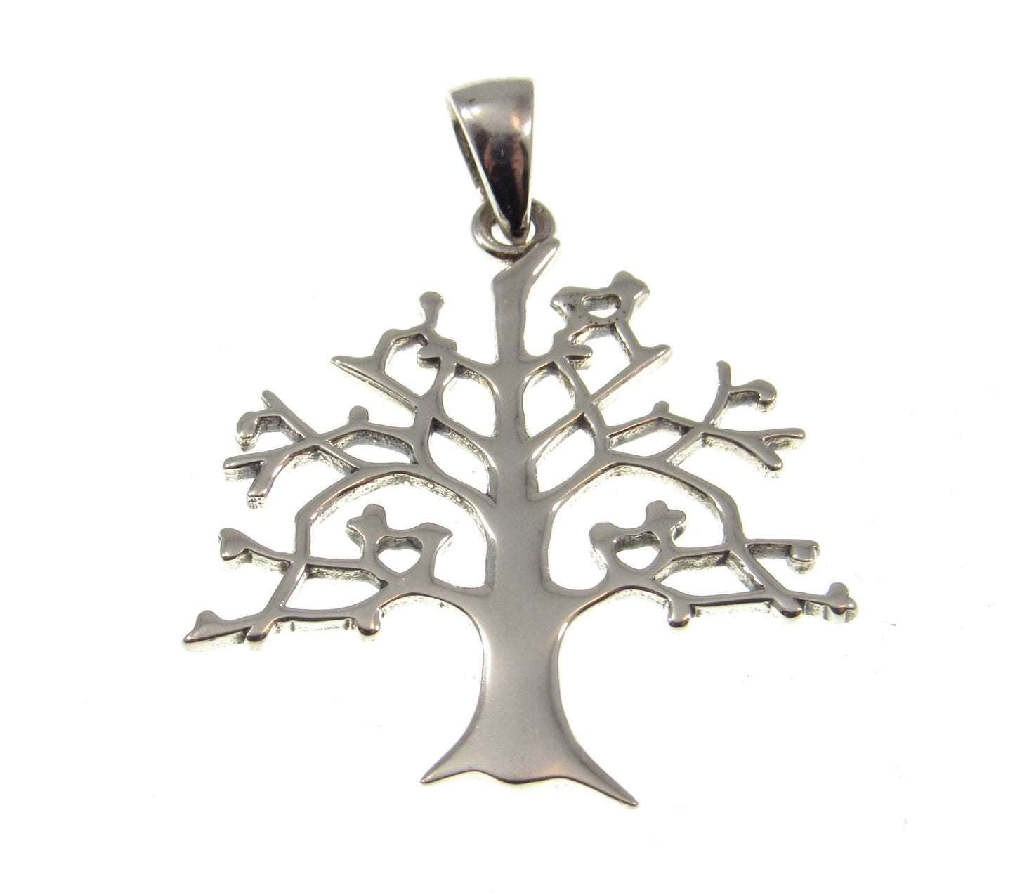 Solid 925 Sterling Silver Cut Out Carved Out Celtic Tree of Life Yggdrasil Pendant