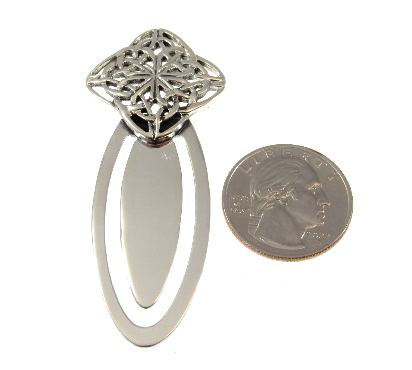 Solid 925 Sterling Silver Celtic Knot Bookmark – Handcrafted Pagan or Wiccan Gift – Book Lover’s Keepsake, Norse / Irish Reading Accessory