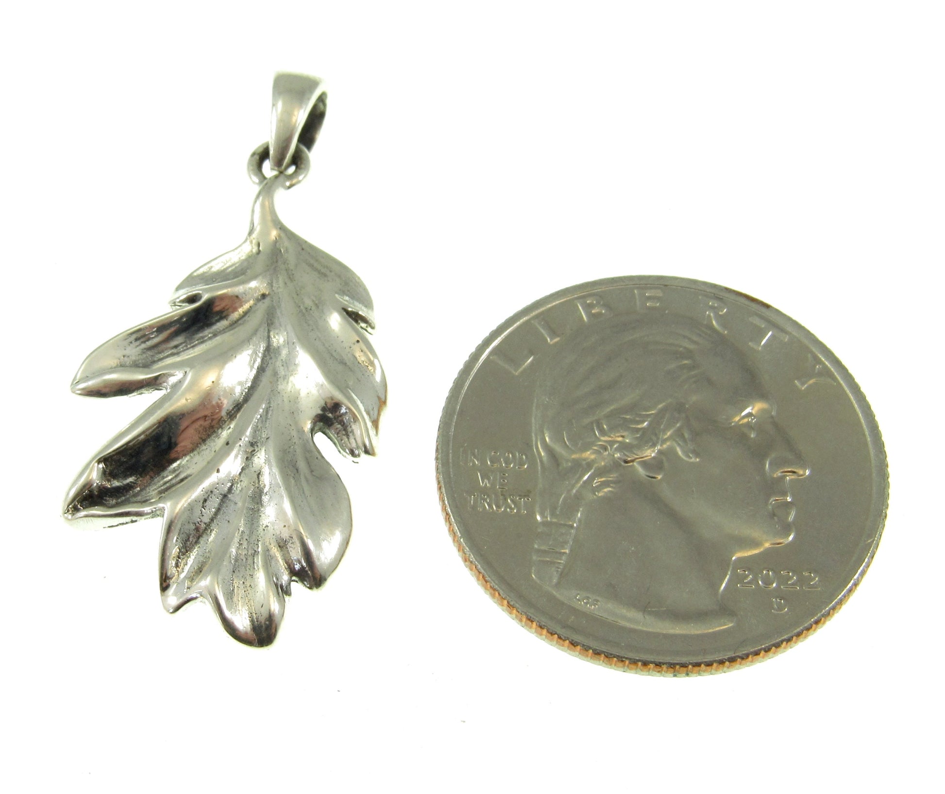 Solid 925 Sterling Silver Magic & Witch Oak Leaves Pendant, Pagan Wicca Amulet
