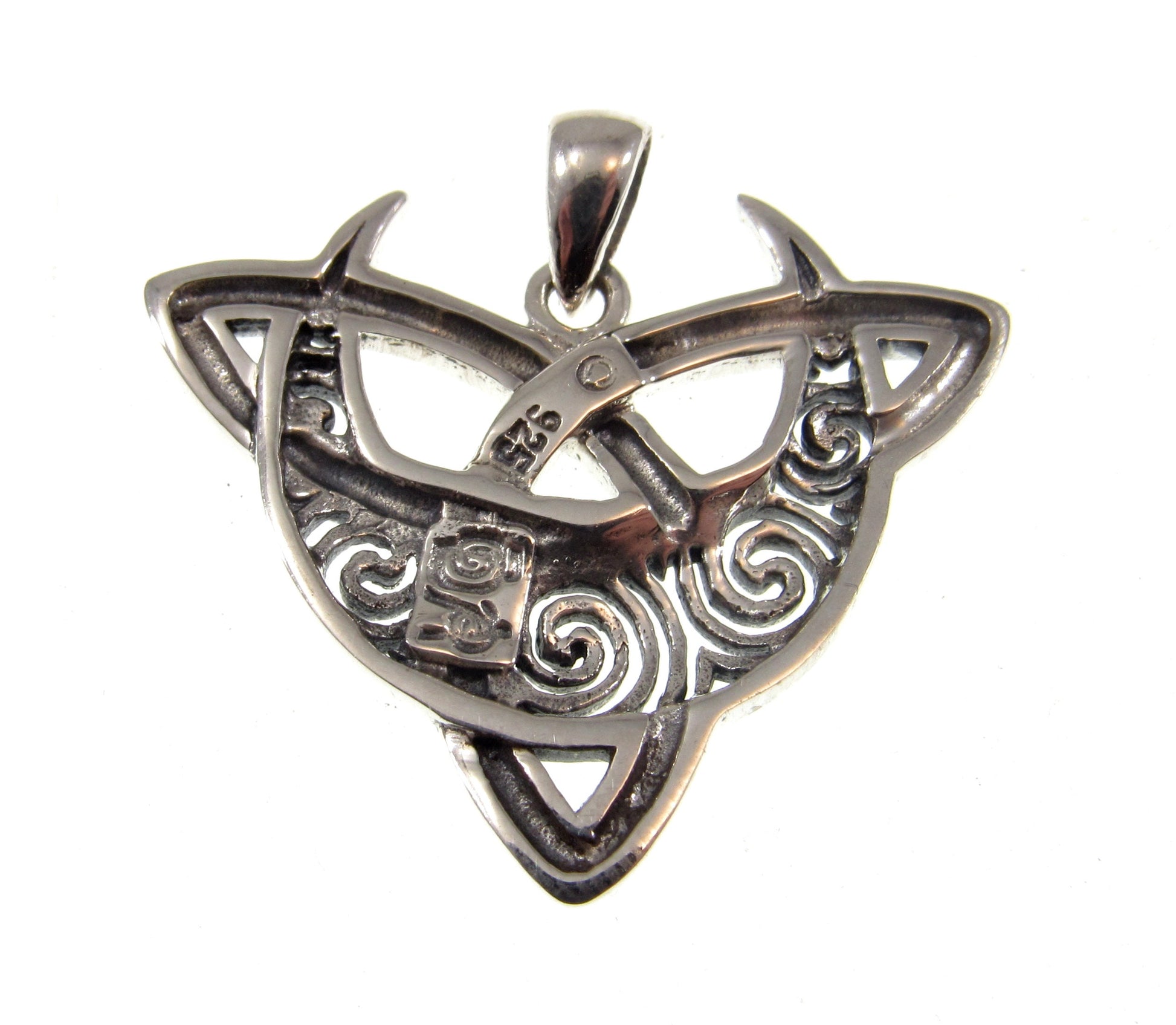Solid 925 Sterling Silver Celtic Trinity Moon Pendant by Celebrated Fairytale Author and Artist Brigid Ashwood