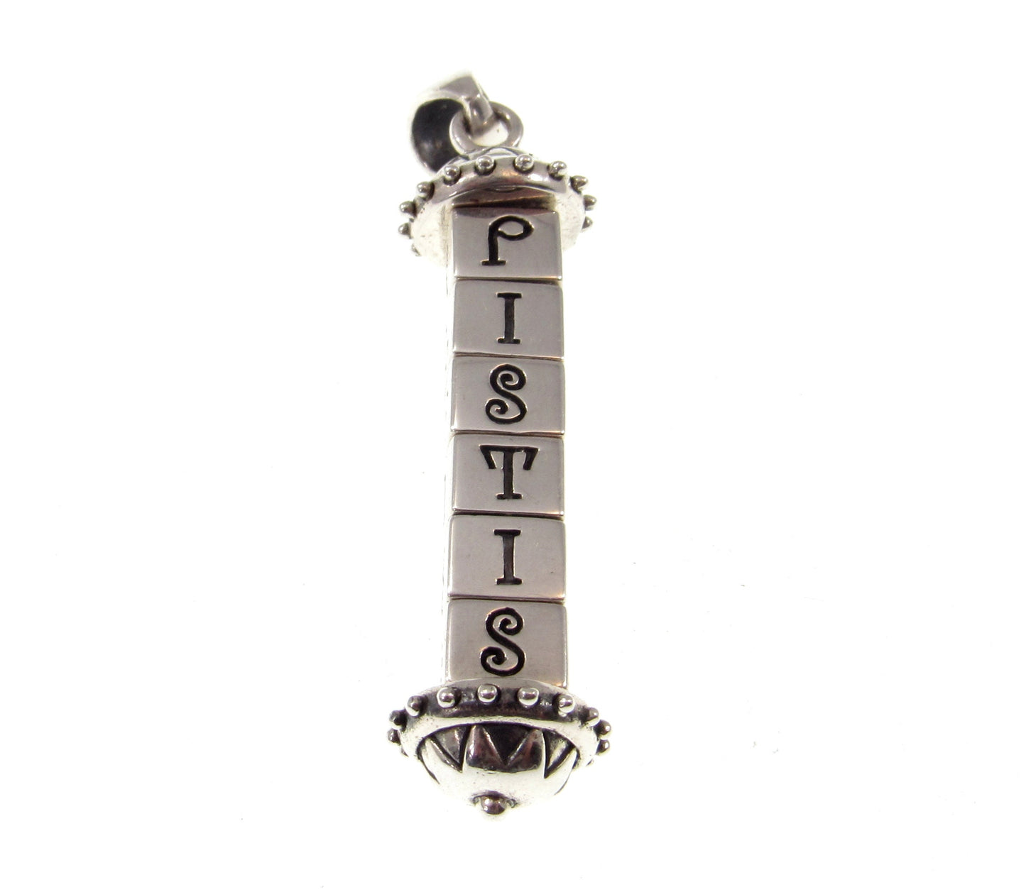 Solid 925 Sterling Silver Cryptex Pendant – Secret Cylinder Sophia Talisman by Brigid Ashwood