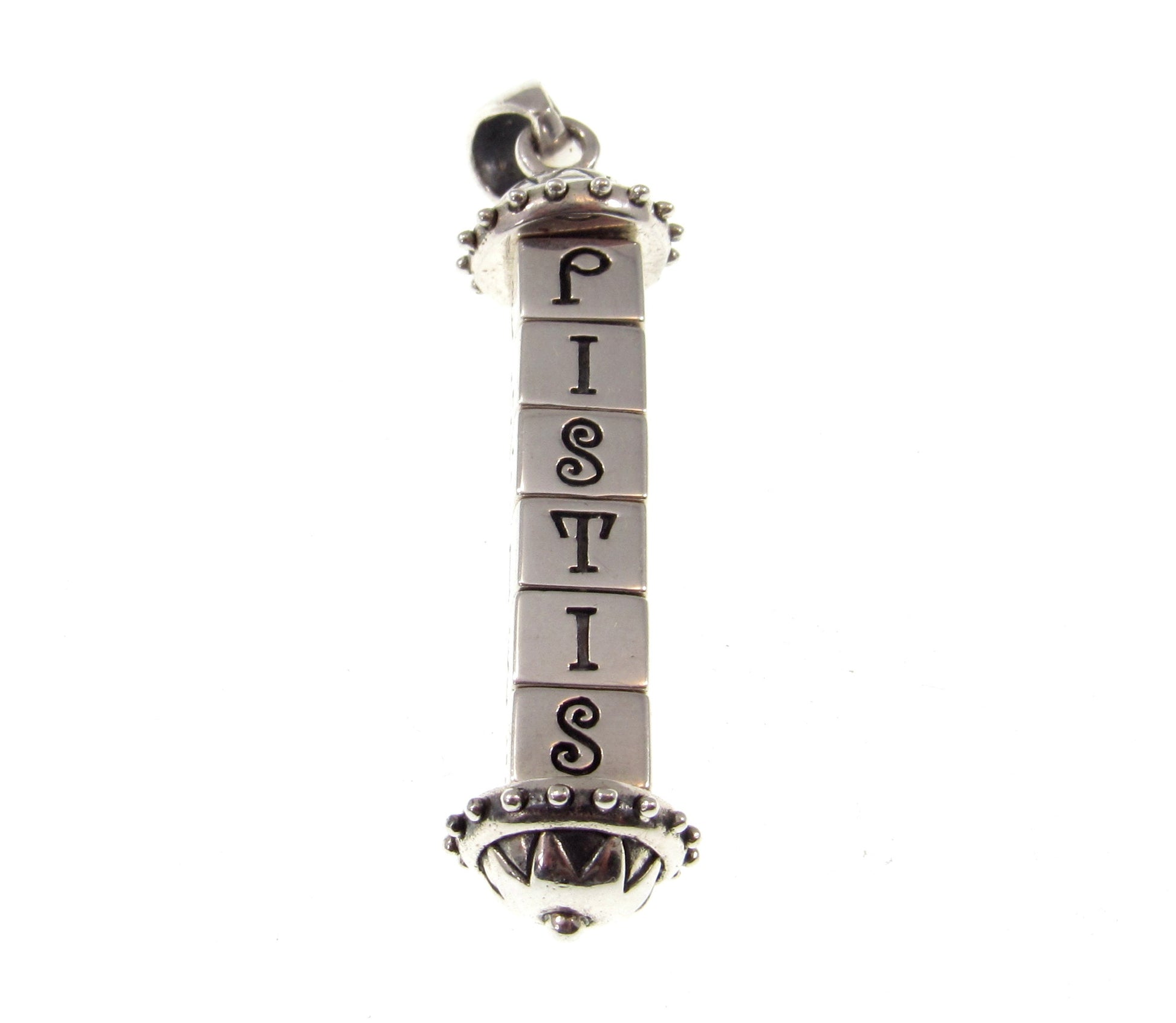 Solid 925 Sterling Silver Cryptex Pendant – Secret Cylinder Sophia Talisman by Brigid Ashwood