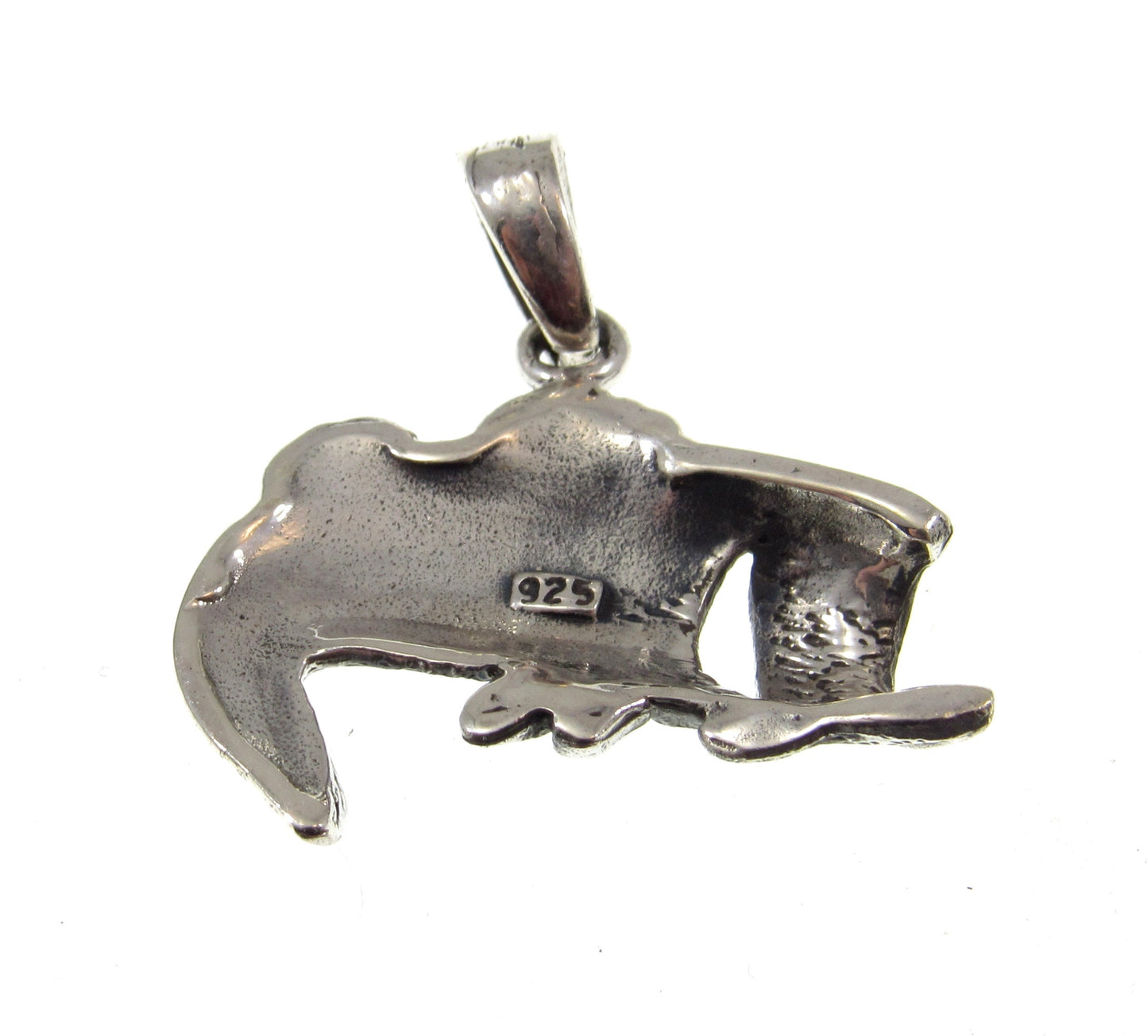 Solid 925 Sterling Silver Sea Bass Pendant, Handcrafted Tropical Fish Charm