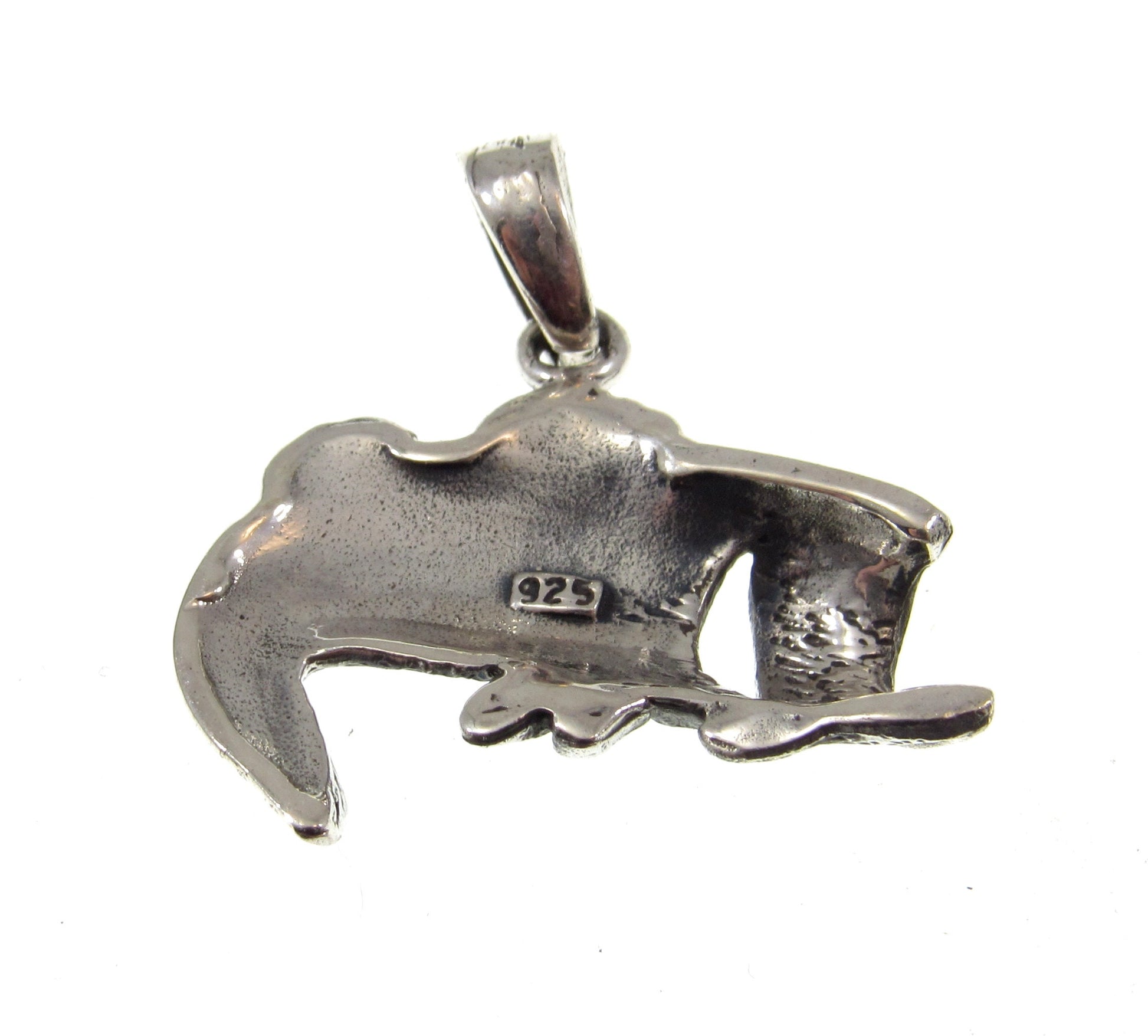 Solid 925 Sterling Silver Sea Bass Pendant, Handcrafted Tropical Fish Charm