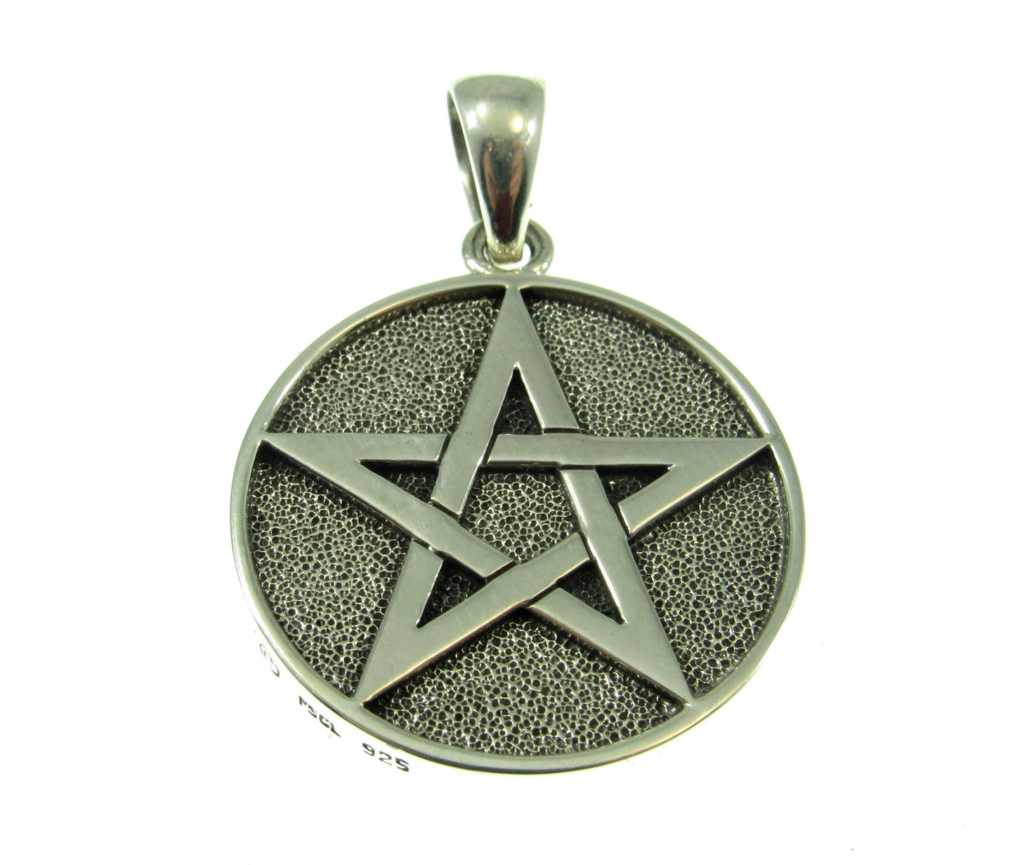 Solid 925 Sterling Silver Yin Yang & Pentacle Pentagram Reversable Two Sided Pendant, Wiccan Pagan Magic Amulet