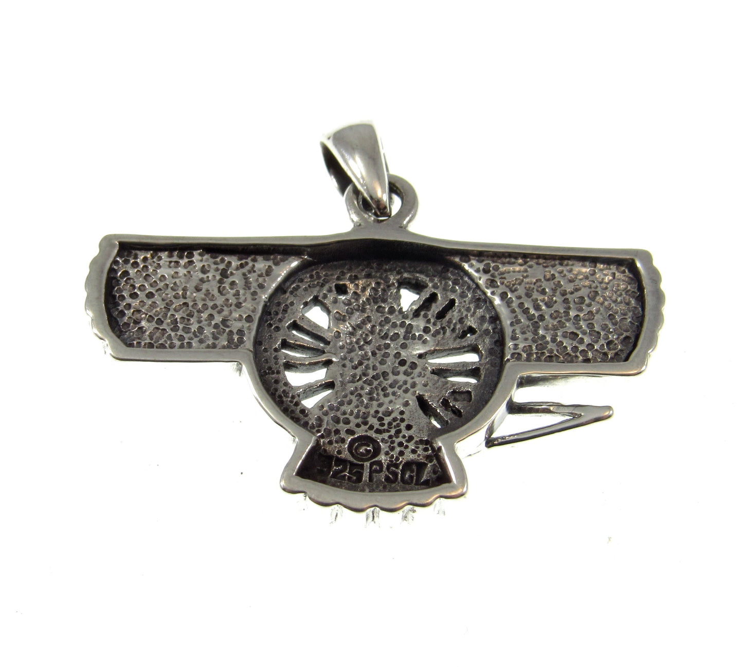 Solid 925 Sterling Silver Ashur Assyrian God Pendant, Head of Mesopotamian Pantheon, Feather Robed Archer