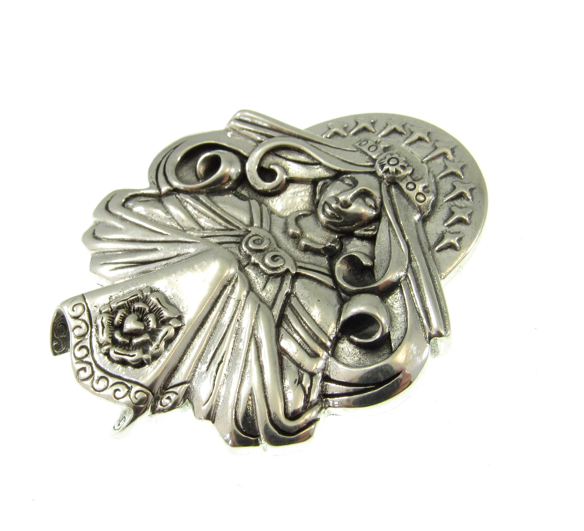 Solid 925 Sterling Silver Inanna Pendant, Celtic Queen of Heaven Slide Pendant by Brigid Ashwood, Pagan Marian Spiritual Goddess Jewelry